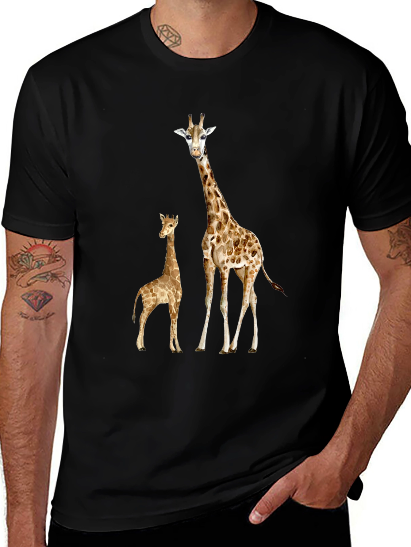 Variant 19 of Giraffe Graphic Tee - Stylish Animal Print Shirt