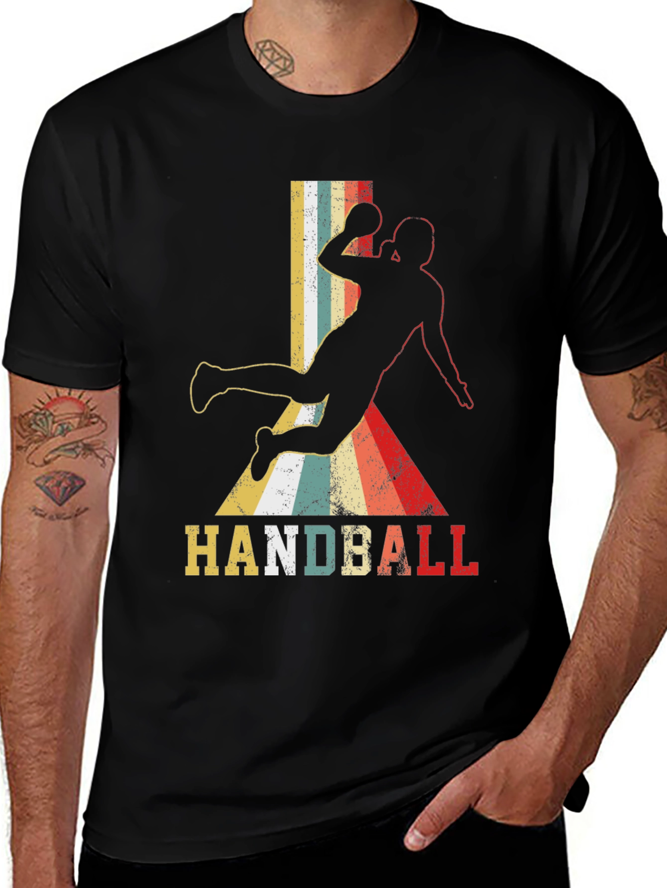 Variant 16 of Retro Handball Player Graphic T-Shirt