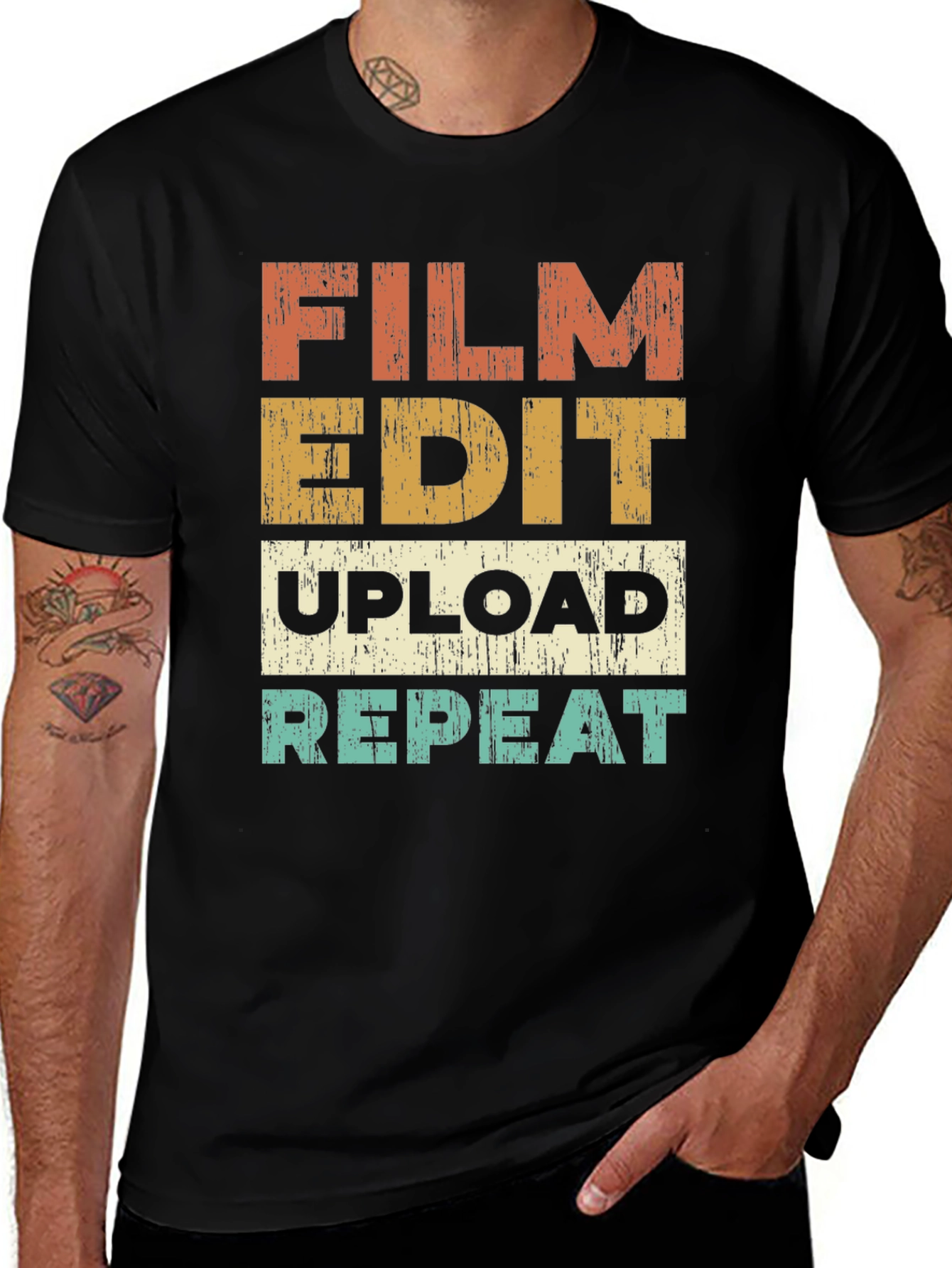 Variant 23 of Film Edit Upload Repeat Graphic T-Shirt