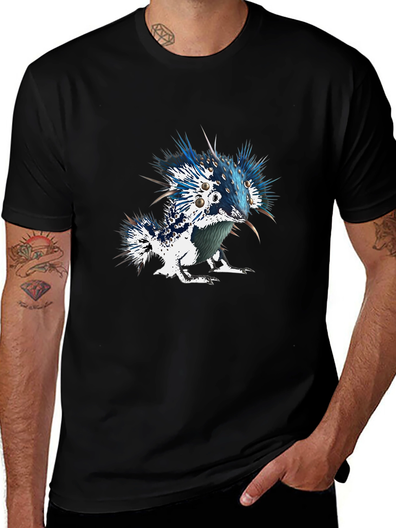 Variant 24 of Unique Graphic Tee - Spiky Creature Design