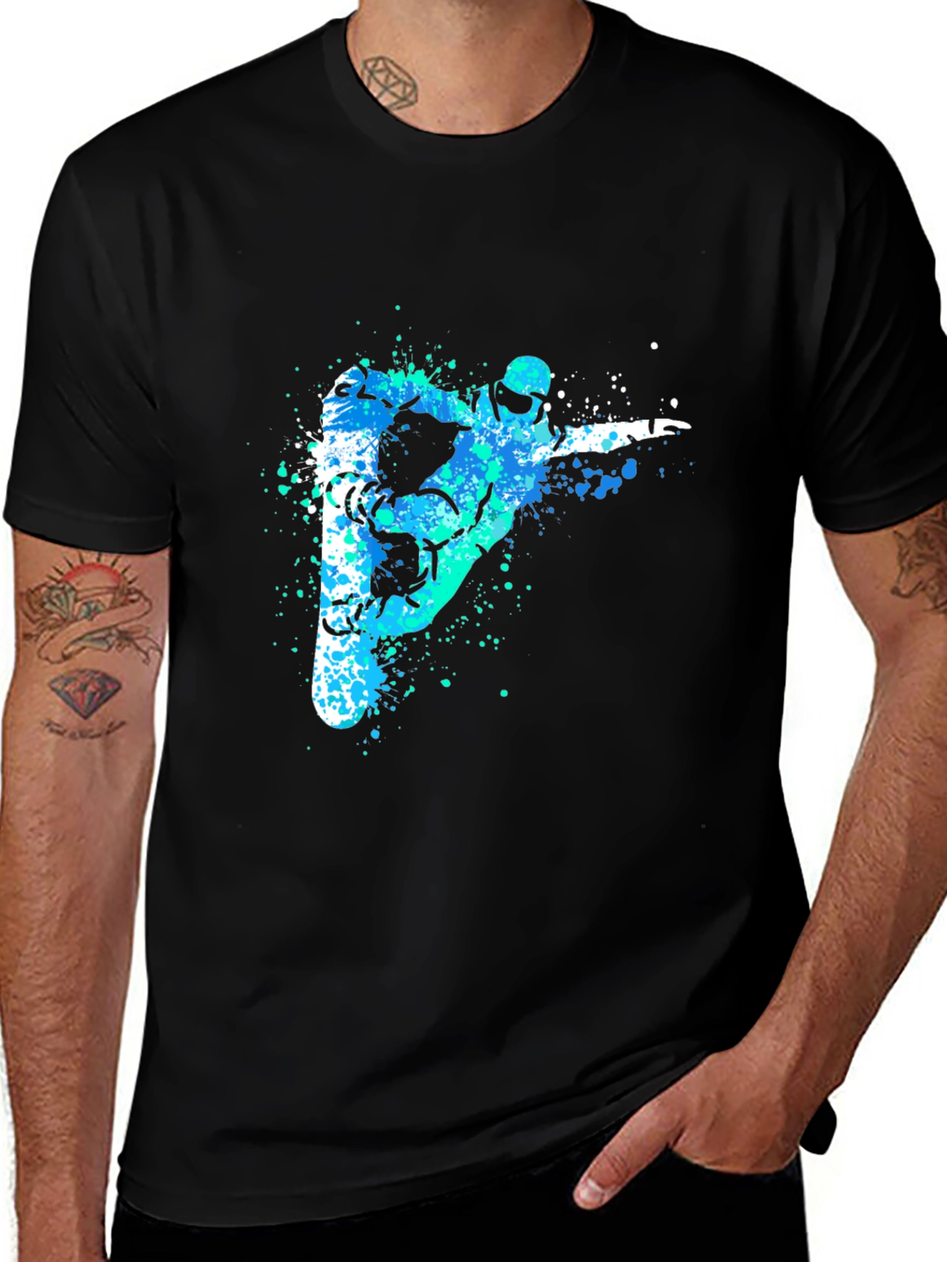 Variant 24 of Cool Snowboarder Graphic Tee - Black