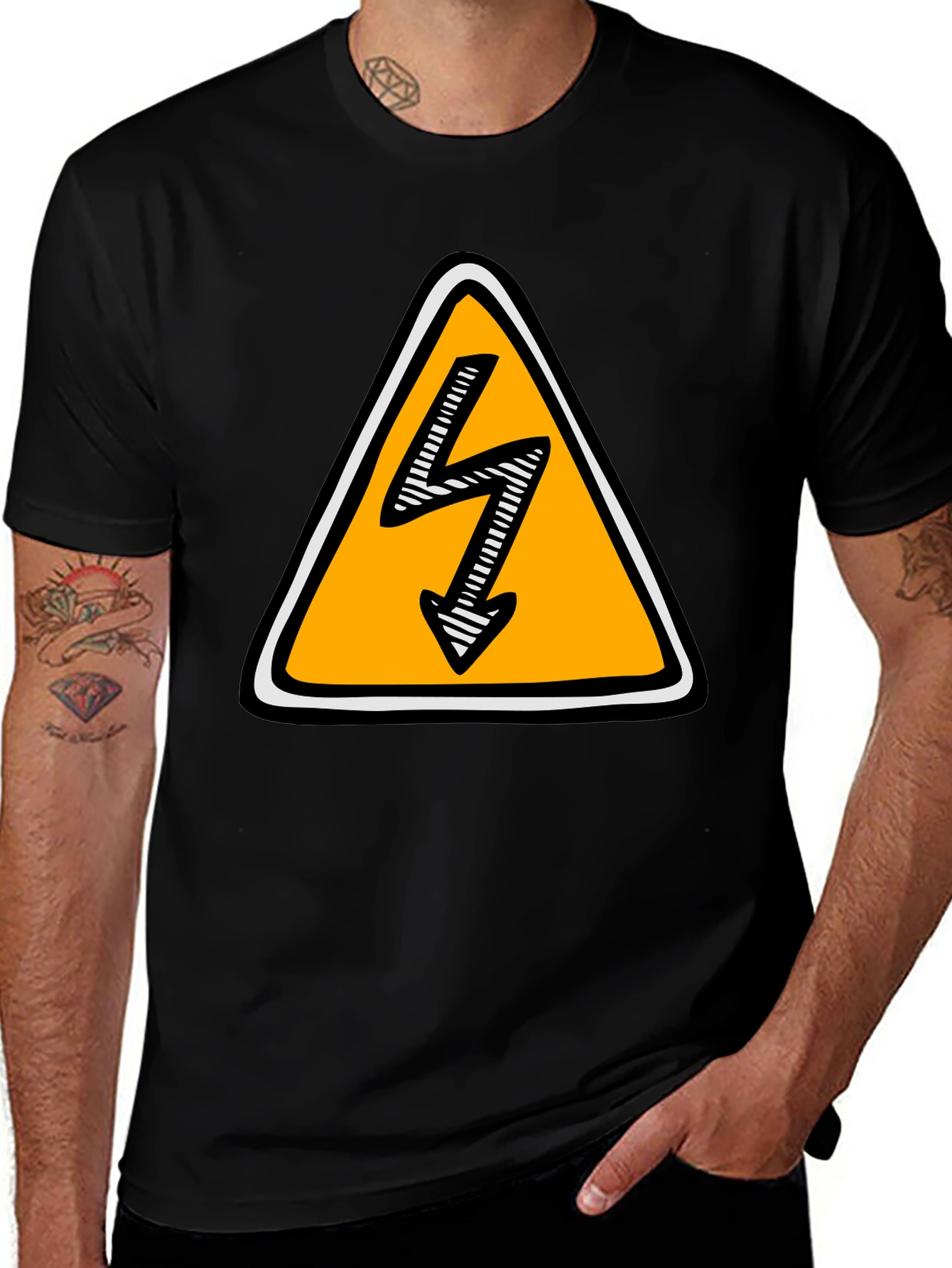 Variant 28 of High Voltage Warning Black T-Shirt