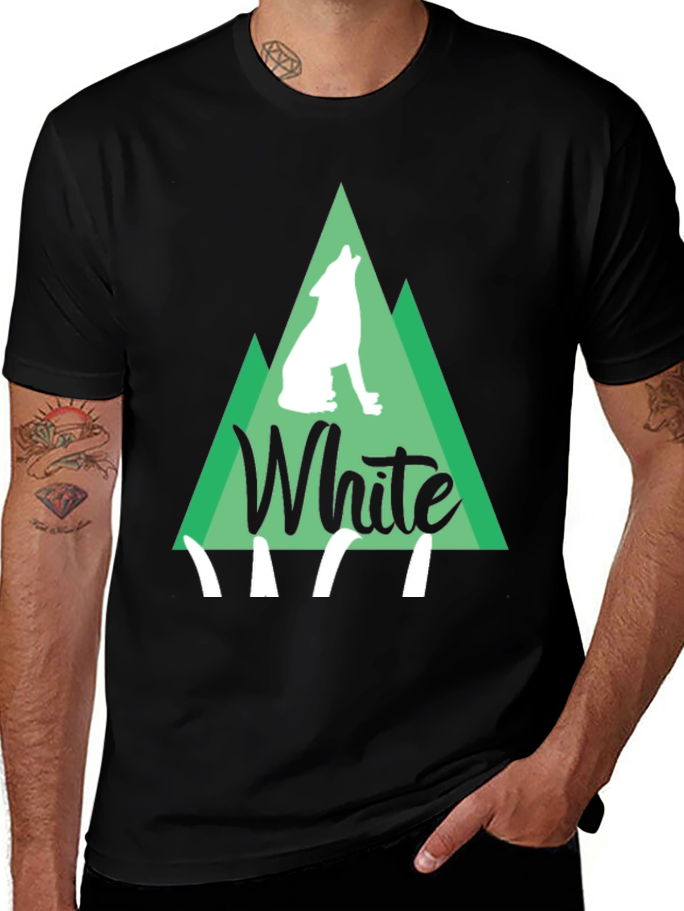 Variant 24 of Wolf Mountain Graphic Tee - Black