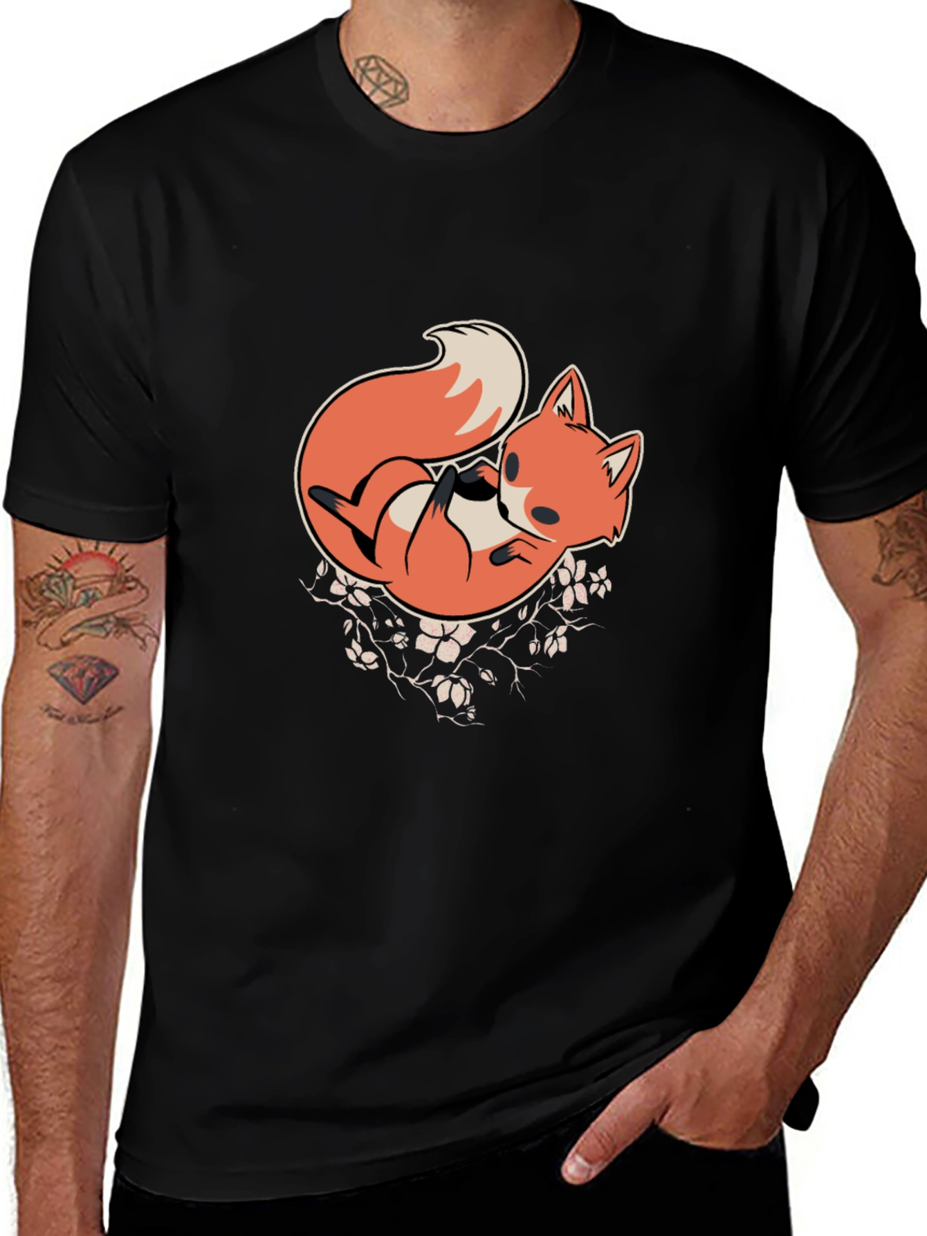 Variant 19 of Fox Graphic Print T-Shirt - Black, Casual