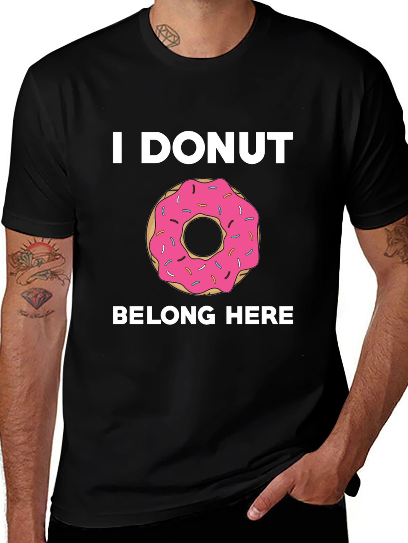 Black I DONUT Belong Here Graphic Tee main image