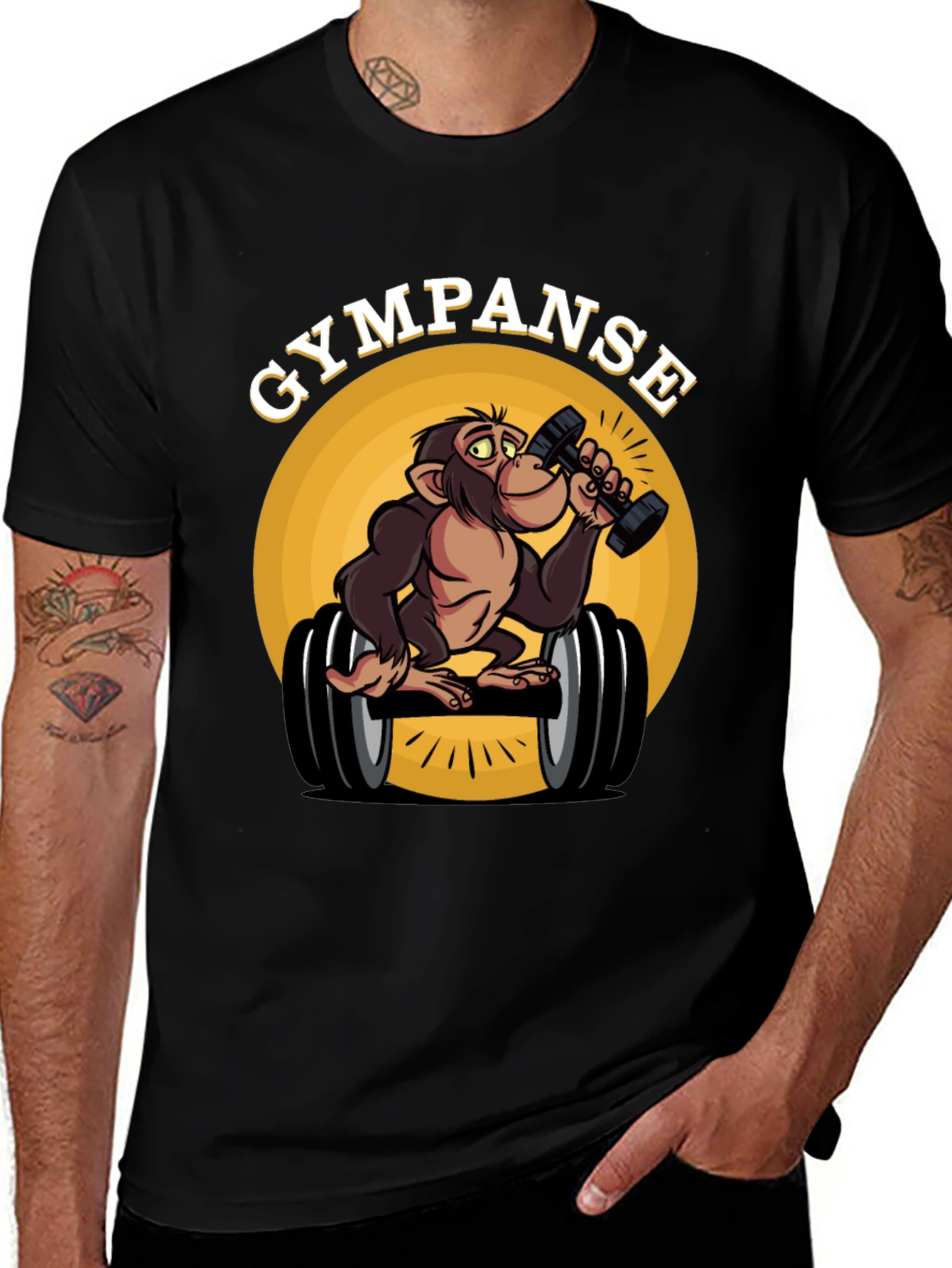 Variant 24 of Gimpanse Workout T-Shirt - Funny Gym Monkey Design