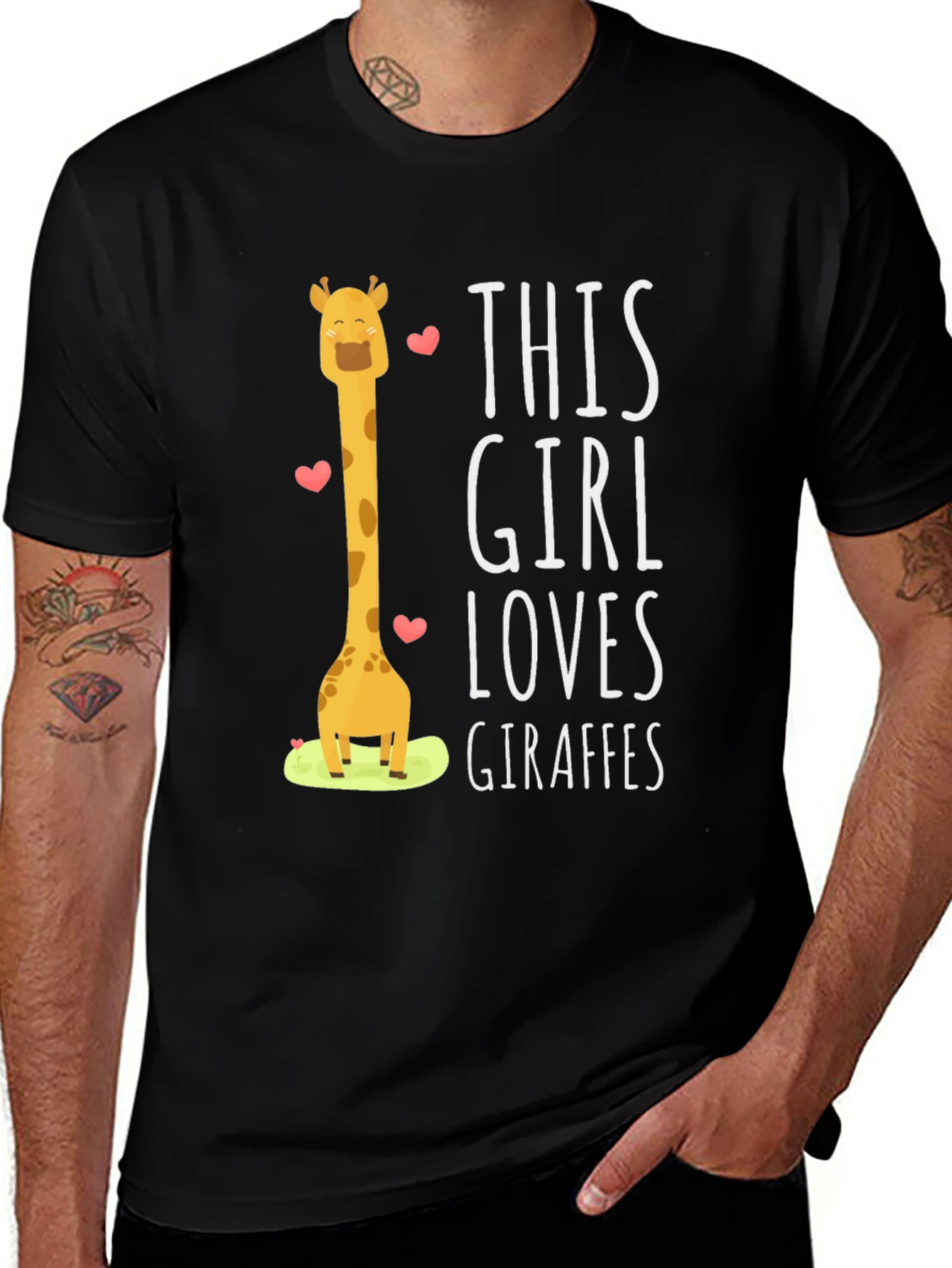 Variant 29 of Giraffe Lover Black T-Shirt