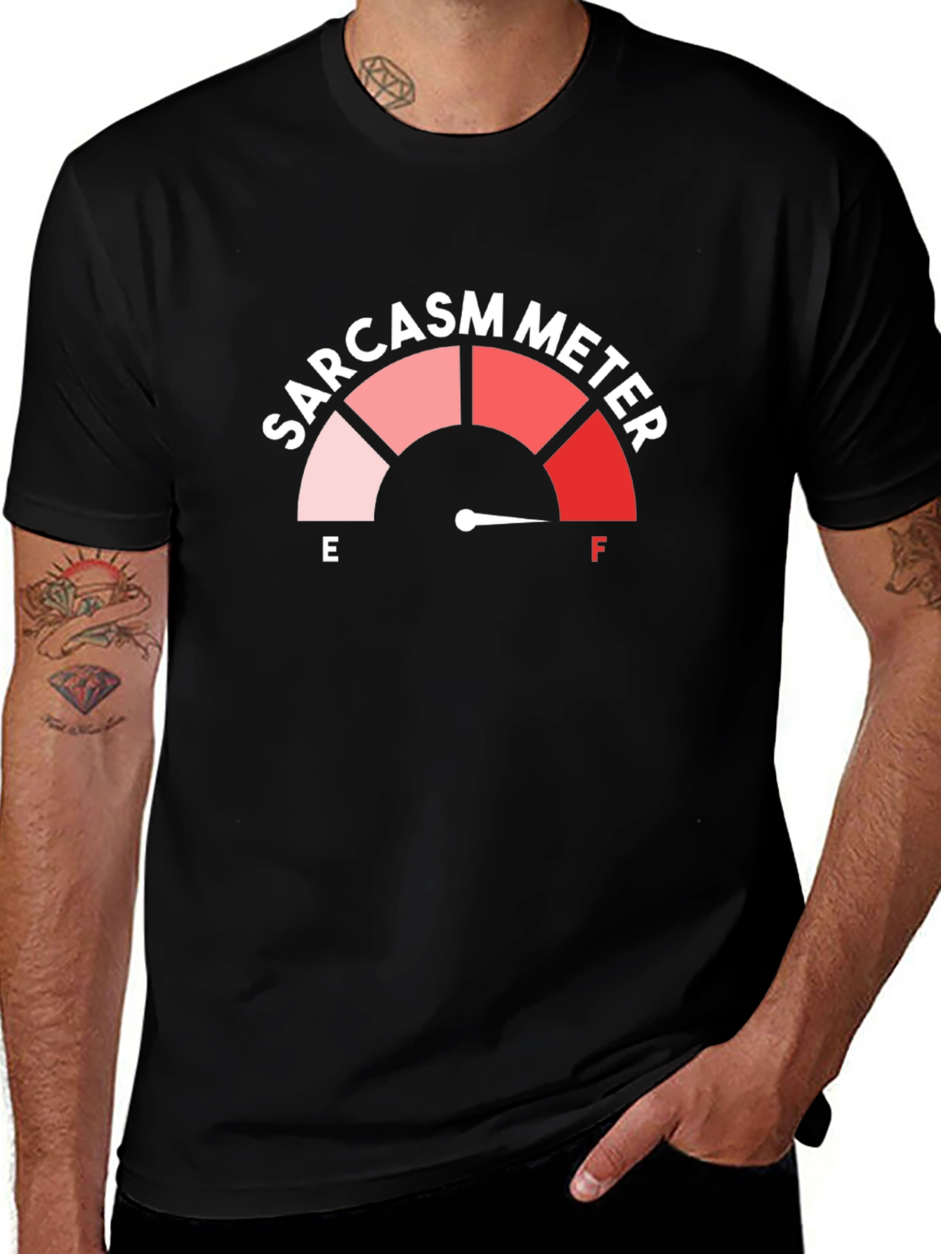 Variant 22 of Sarcasm Meter T-Shirt: Funny Graphic Tee for Humor Lovers