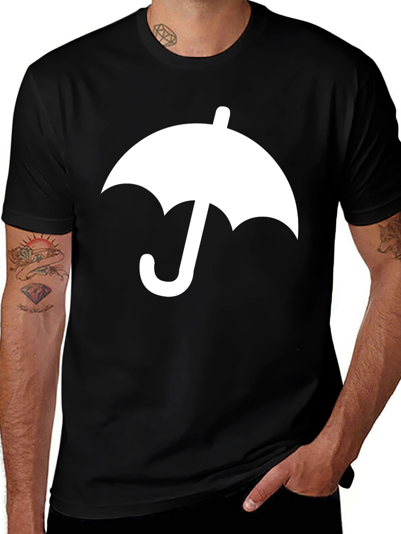 Variant 11 of Umbrella Graphic Tee - Classic Black Cotton T-Shirt