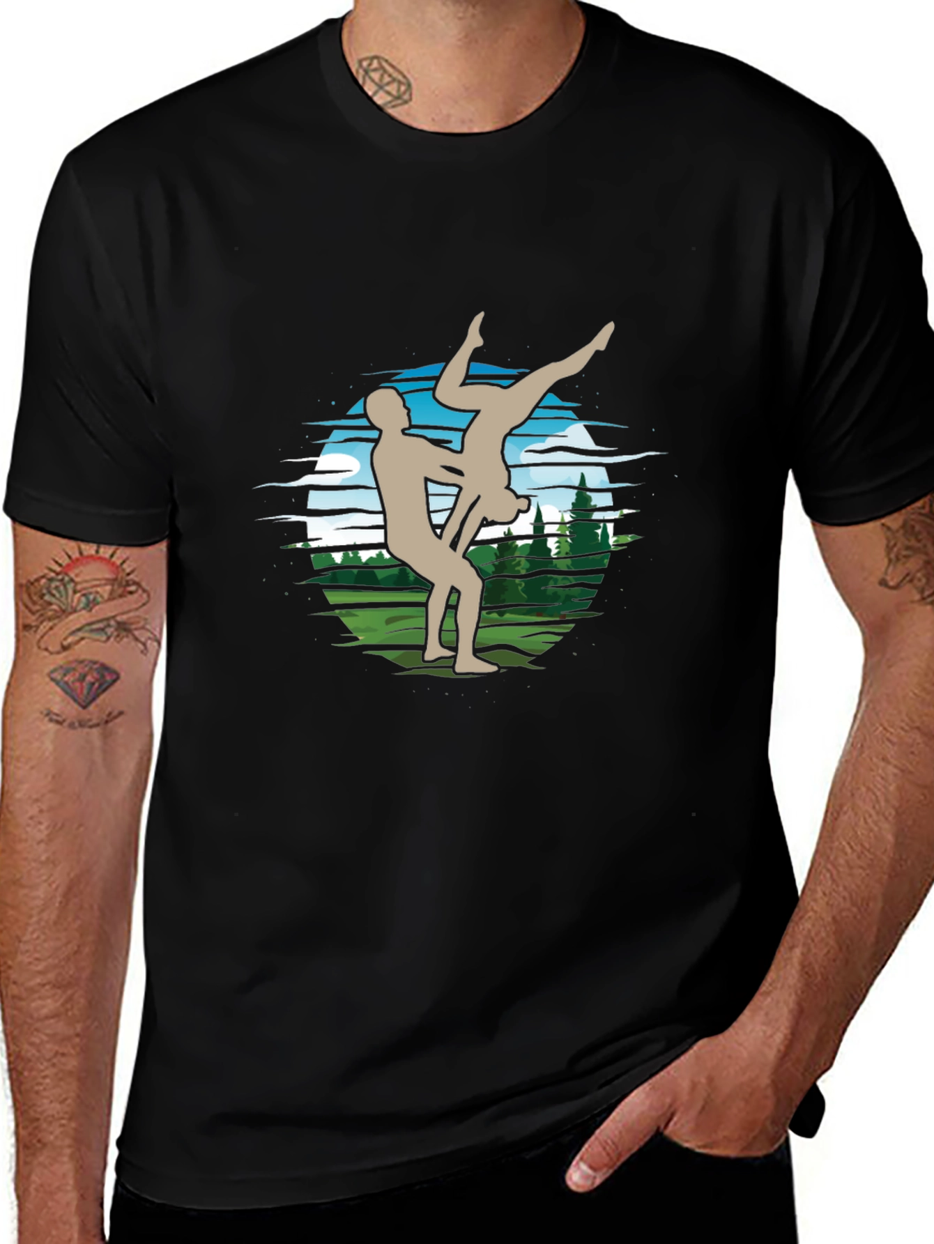 Variant 19 of Nature Gymnastics Black T-Shirt