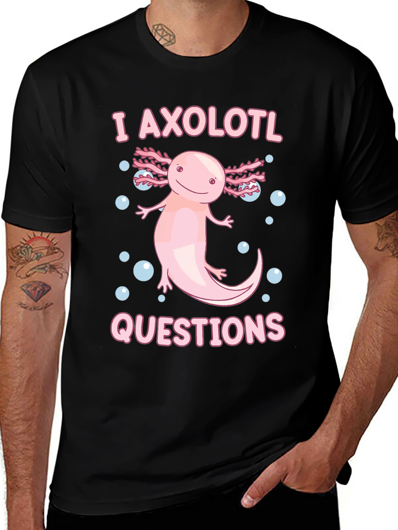 Variant 18 of I Axolotl Questions T-Shirt - Cute Amphibian Tee