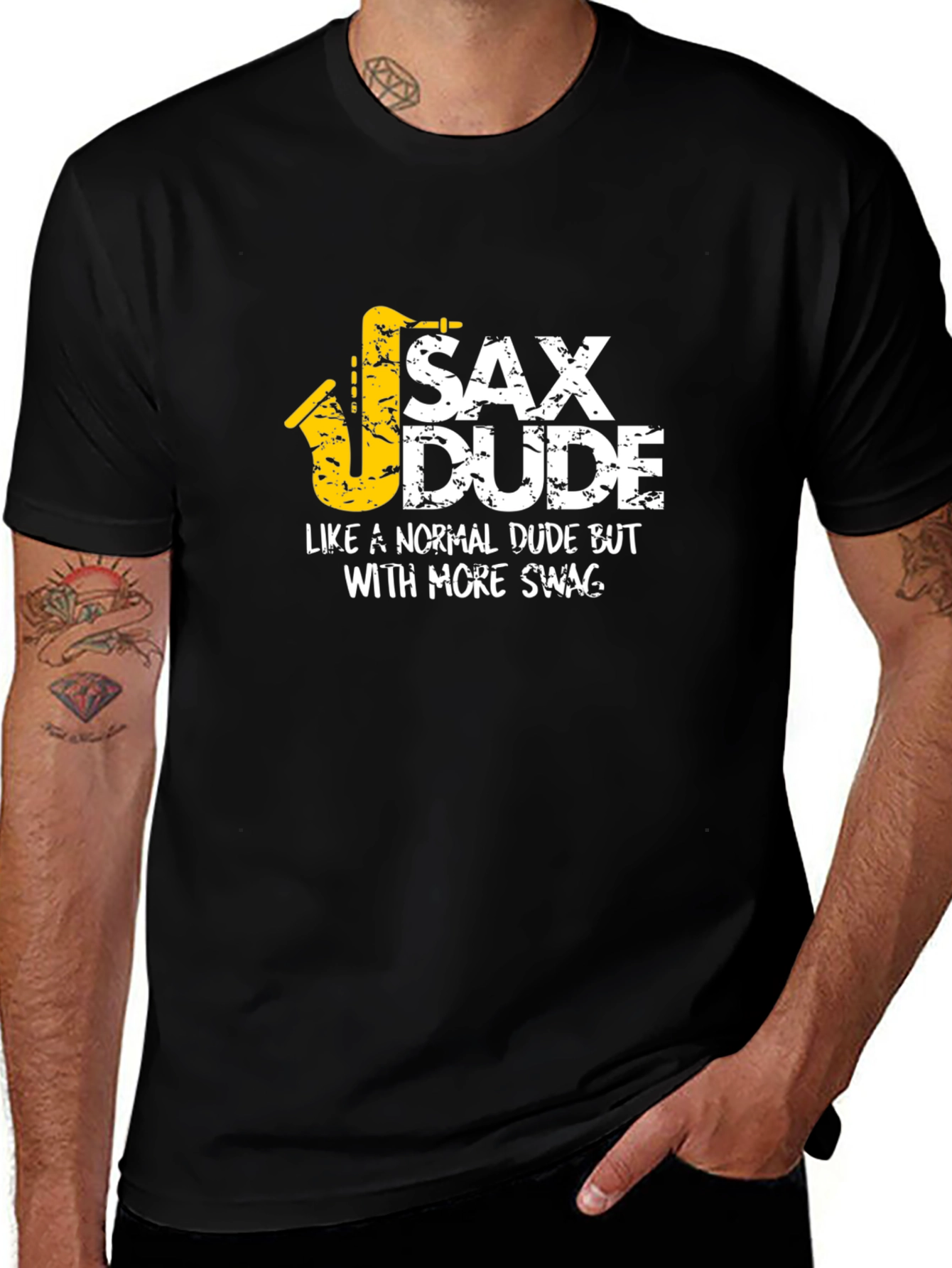 Variant 29 of Sax Dude Graphic Tee - Cool Saxophone T-Shirt