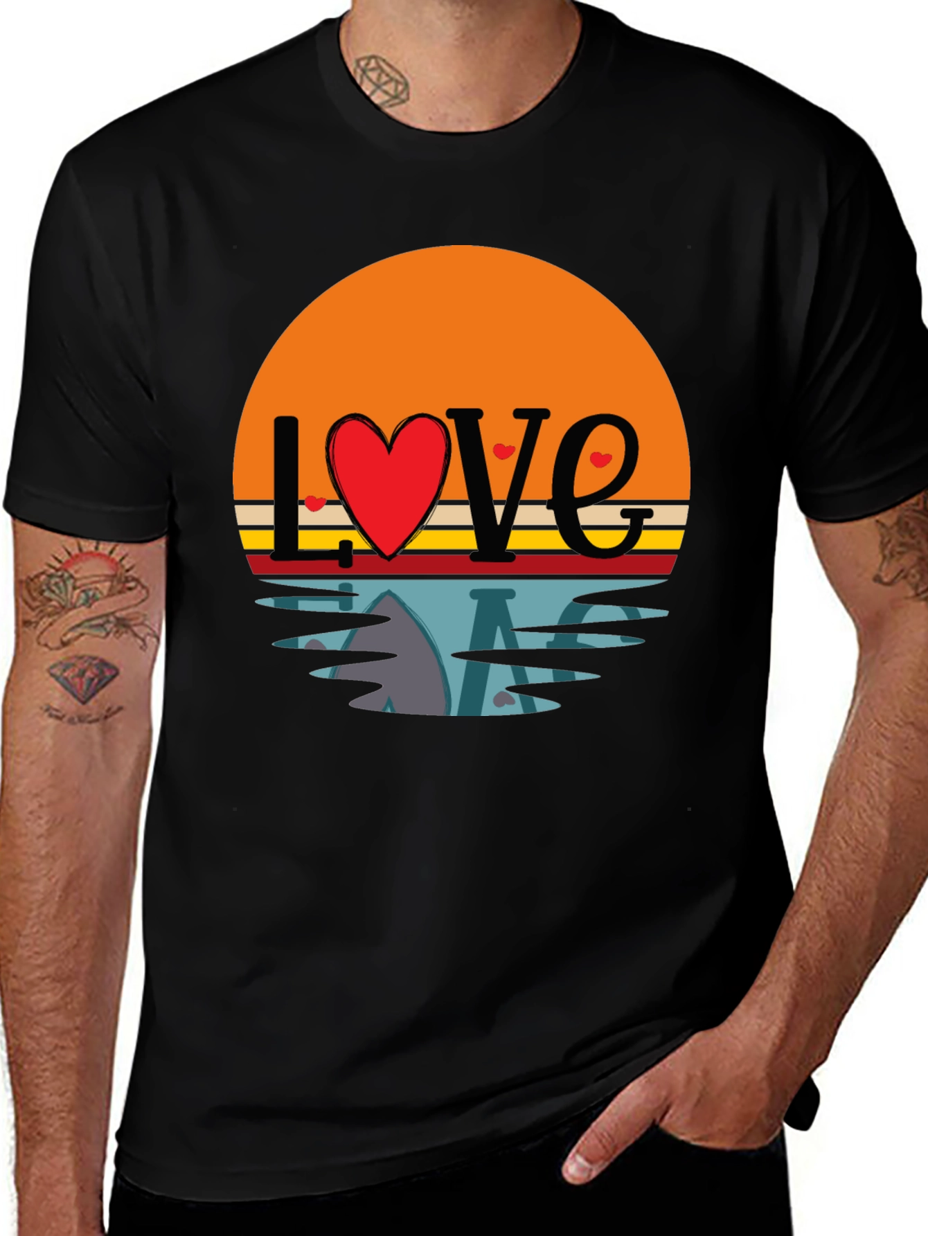 Variant 23 of Retro Love Sunset Graphic T-Shirt