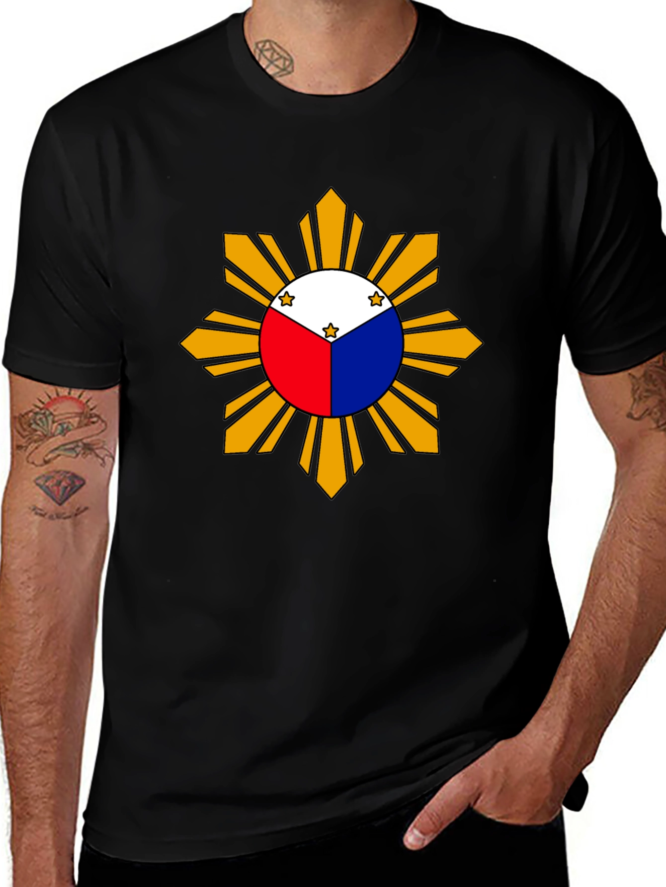 Philippines Flag T-Shirt Pinoy Pride Filipino Sun