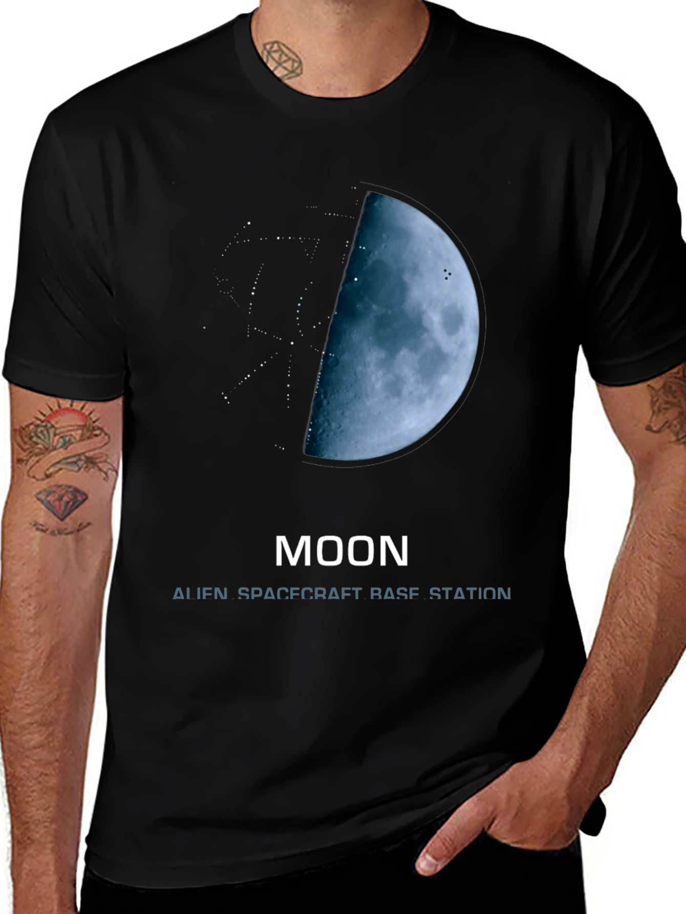 Variant 13 of Moon Alien Spacecraft Base Station T-Shirt