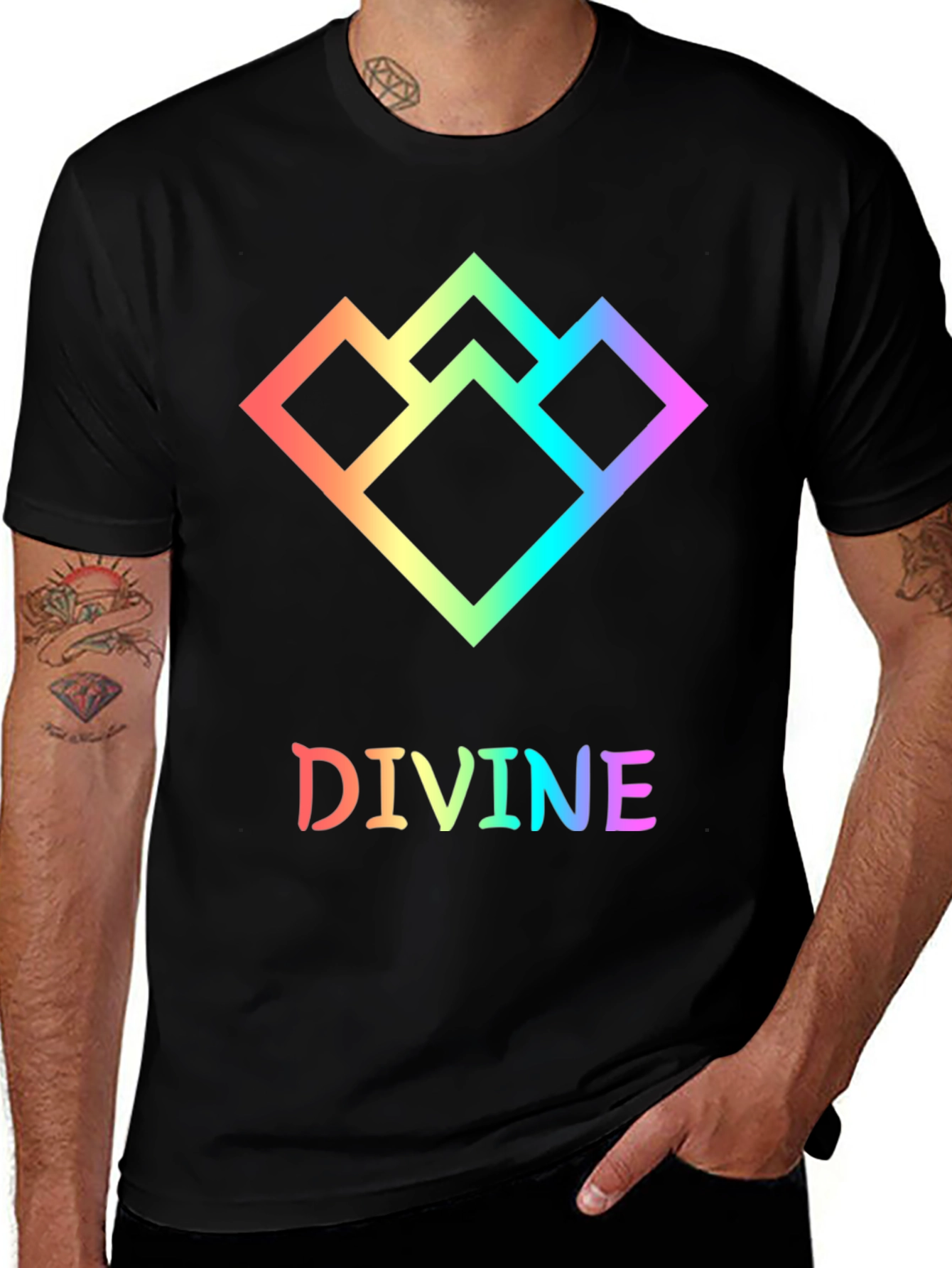 Variant 18 of Divine Graphic Tee - Rainbow Pride Design