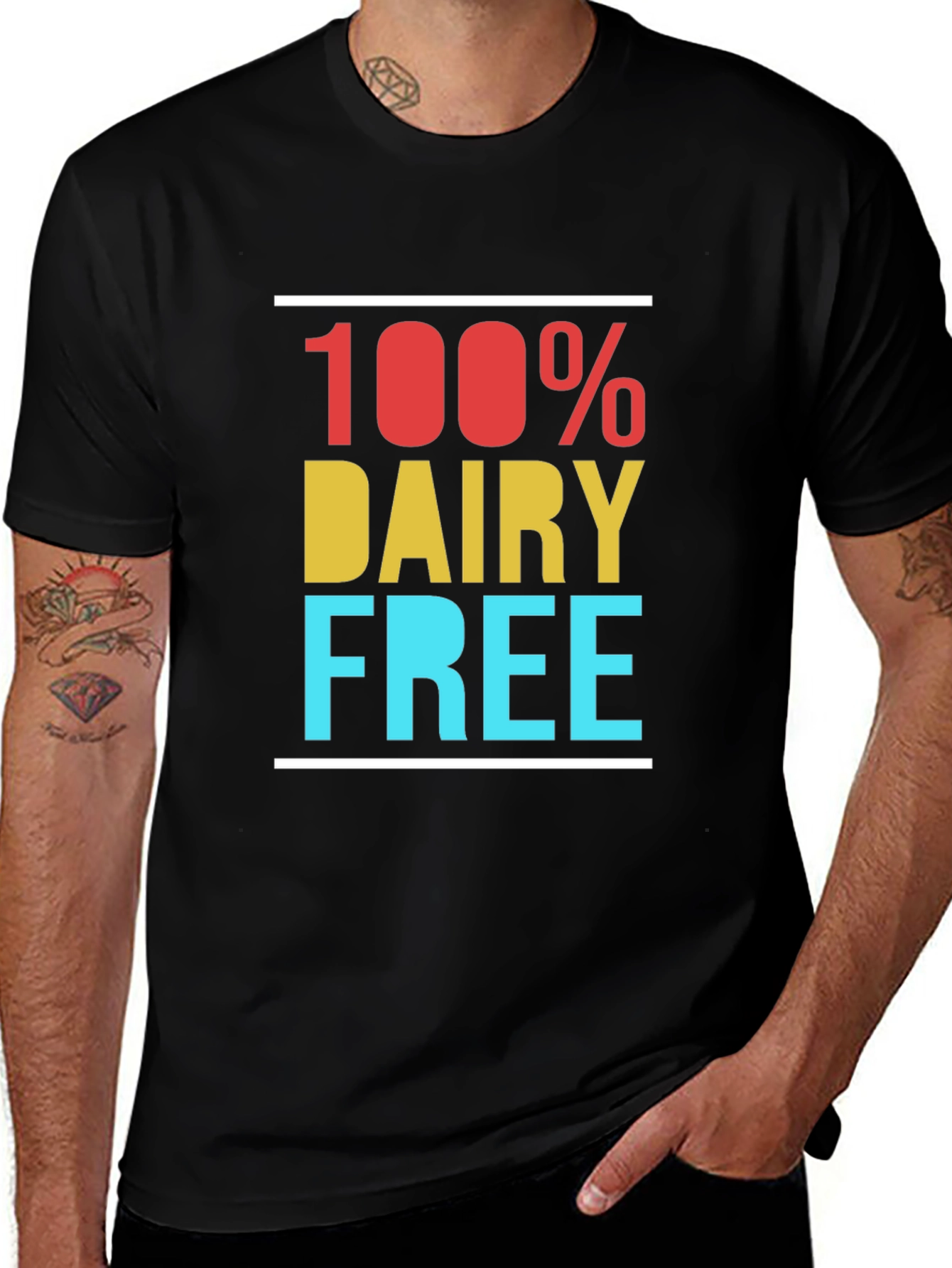 100% Dairy Free T-Shirt Black