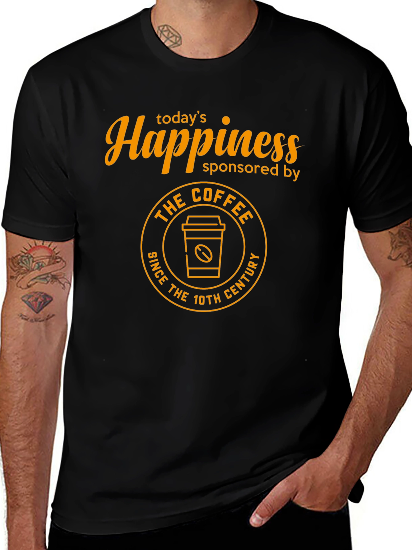 Variant 19 of Happiness Sponsored by Coffee T-Shirt