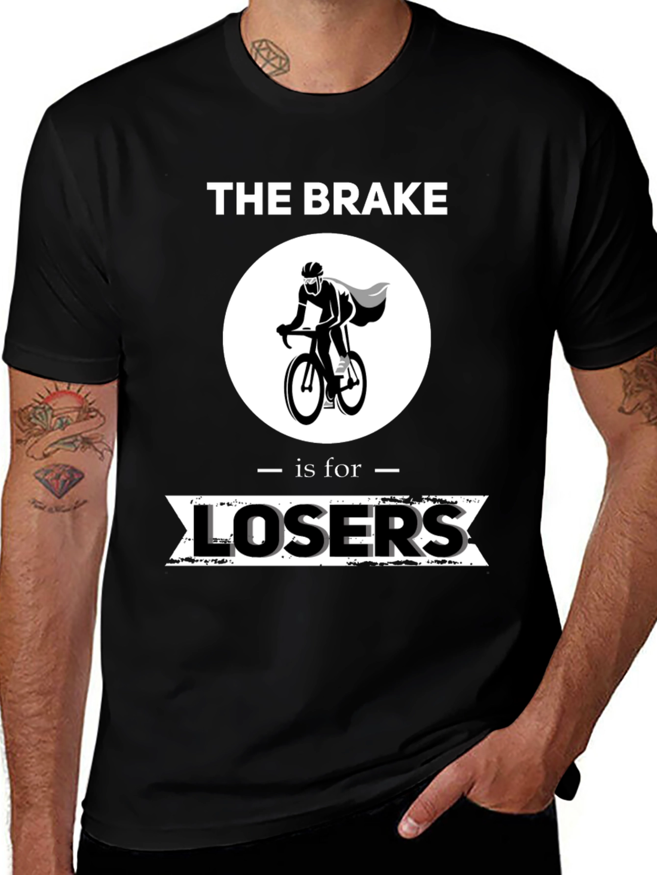 Variant 10 of The Brake is for Losers T-Shirt Cycling Humor