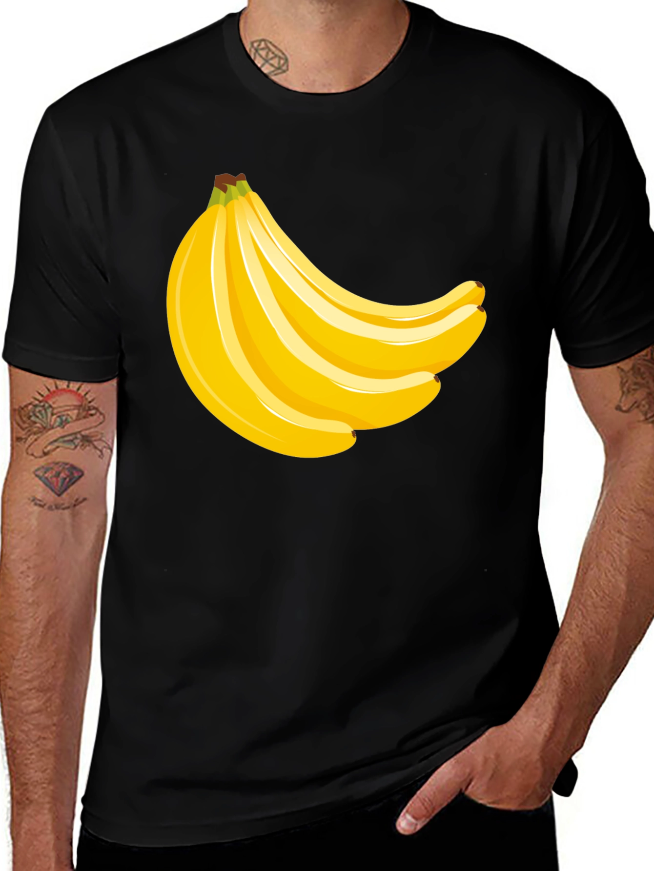 Variant 28 of Banana Bunch Graphic Black T-Shirt