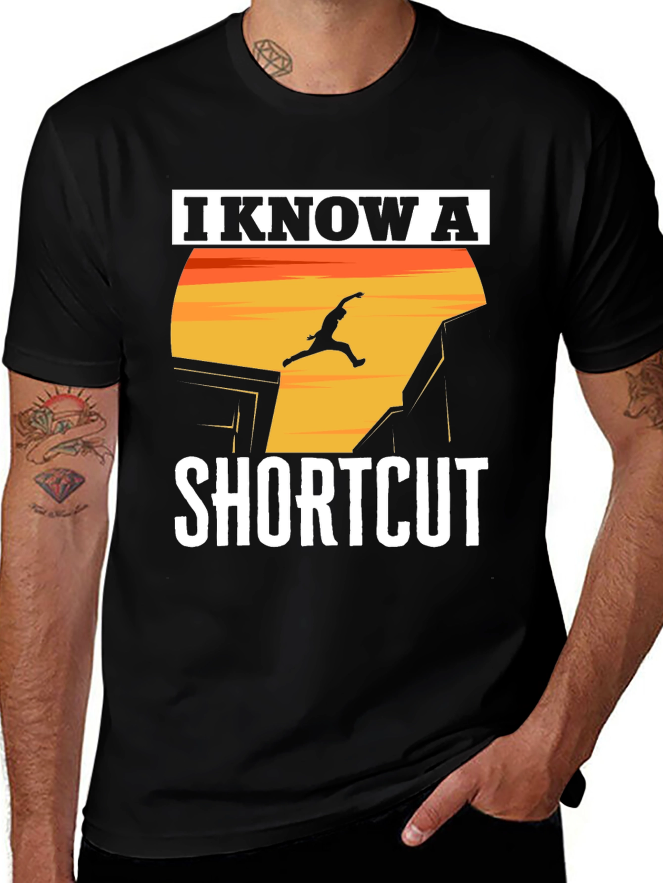 Variant 15 of I Know a Shortcut Graphic Tee - Urban Style