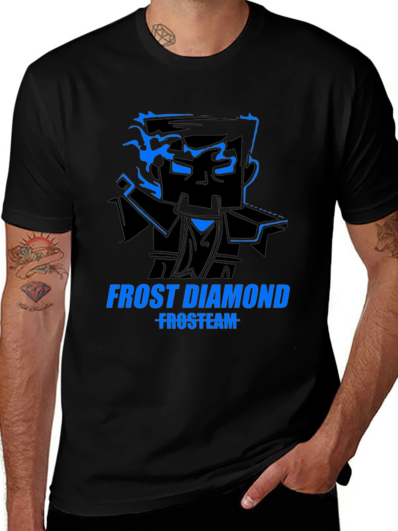 Variant 28 of Frost Diamond Graphic T-Shirt - Black