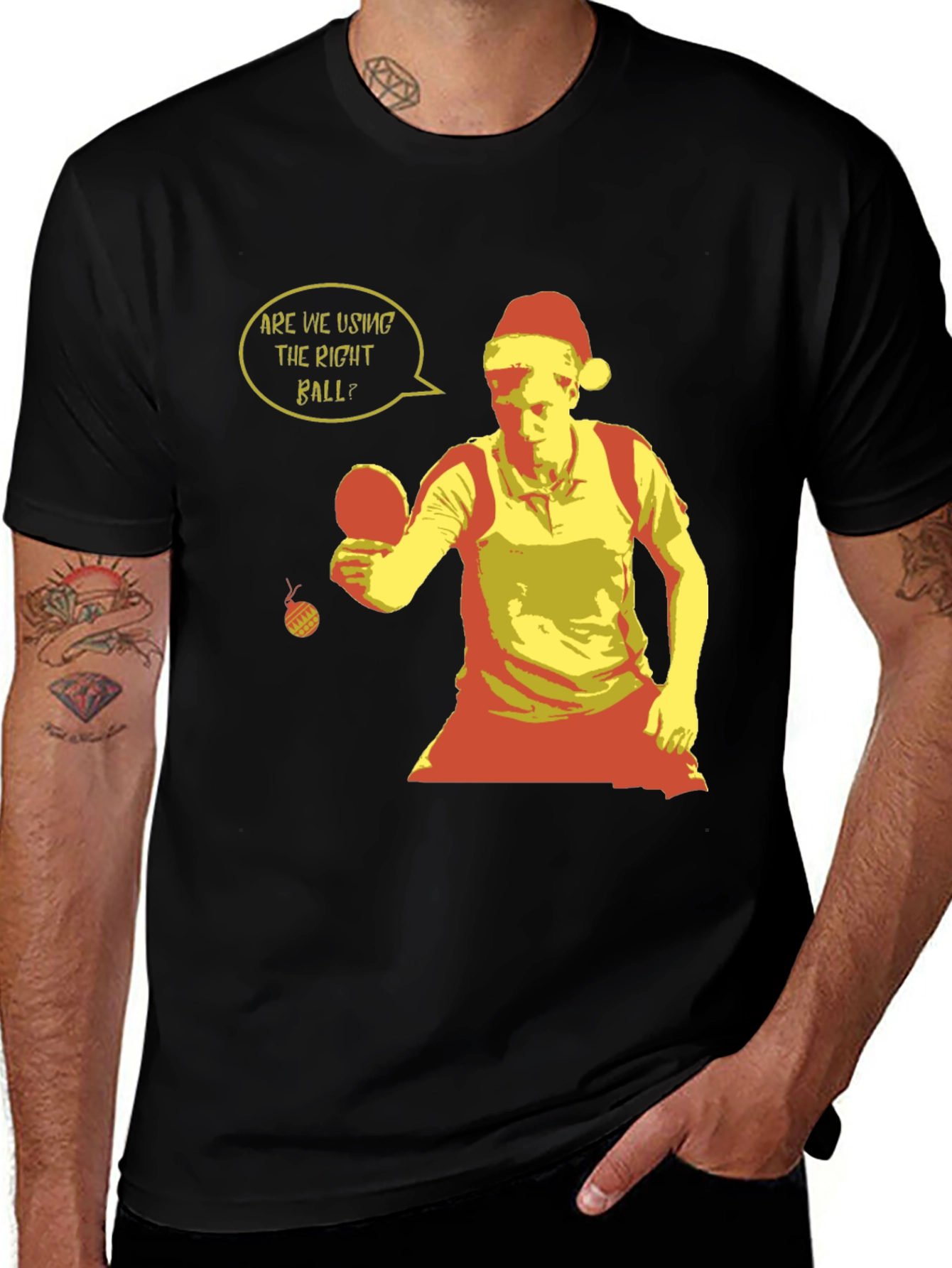 Variant 11 of Festive Ping Pong T-Shirt - Holiday Table Tennis Apparel