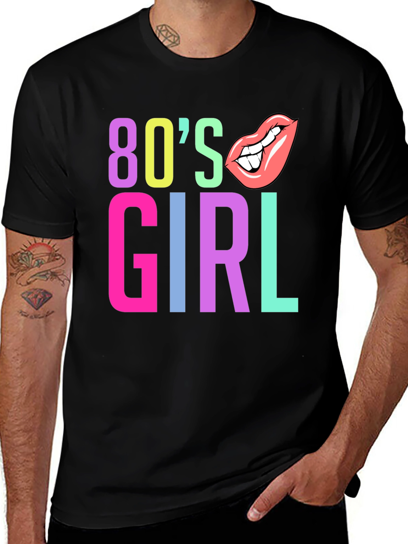 80's Girl Graphic Tee - Retro Style