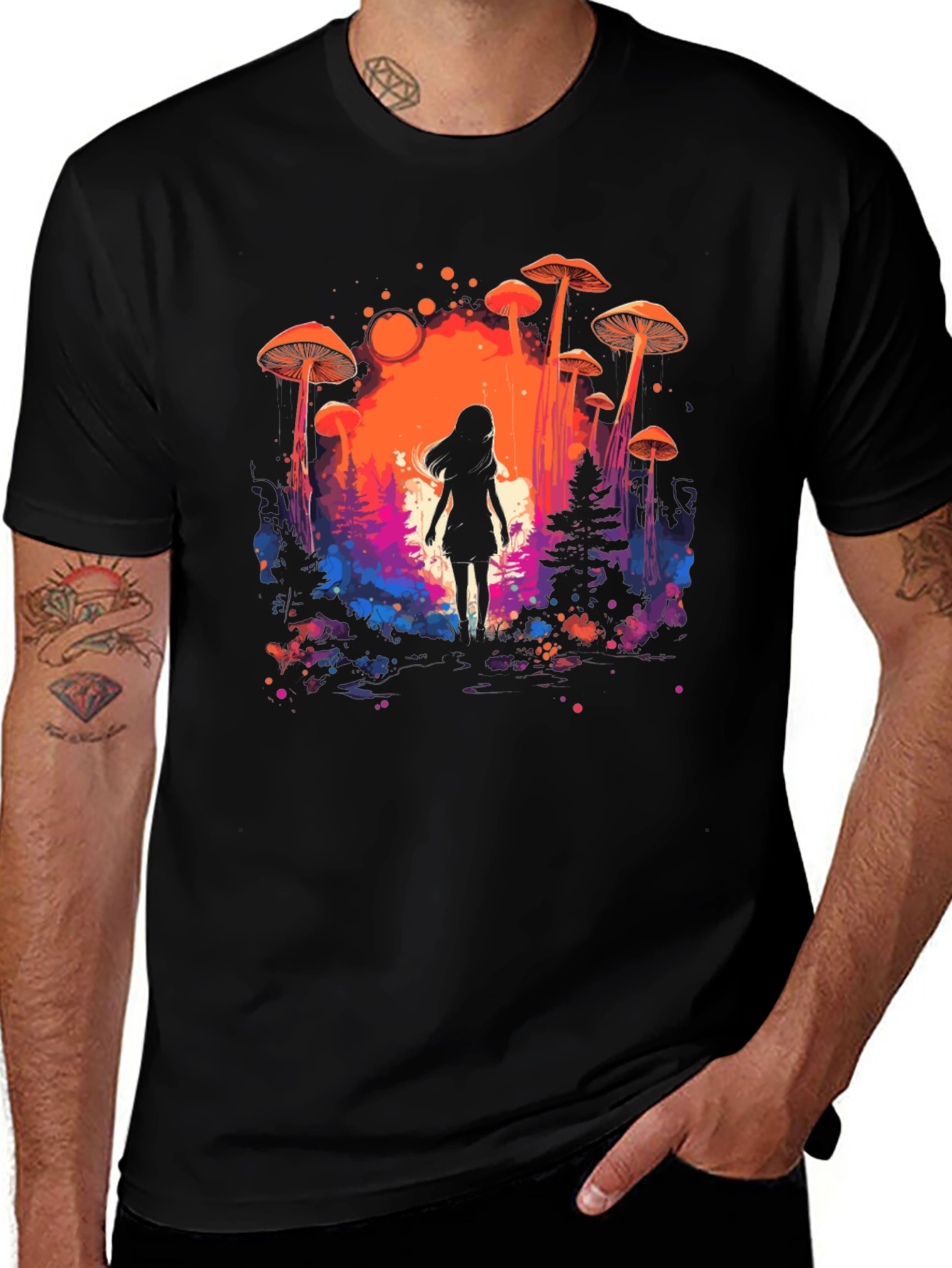 Variant 5 of Mystical Mushroom Forest Graphic Tee