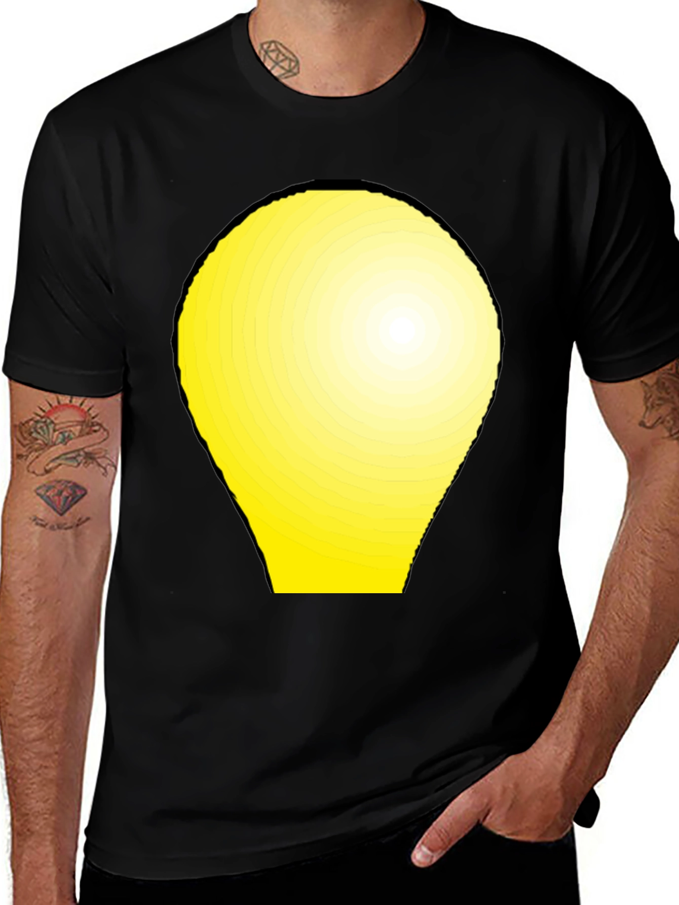 Variant 18 of Modern Graphic Tee - Yellow Light Bulb Design
