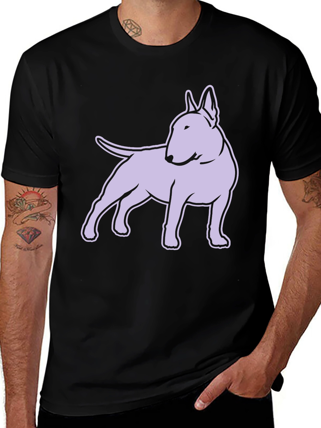 Variant 20 of Bull Terrier Graphic Print T-Shirt - Black
