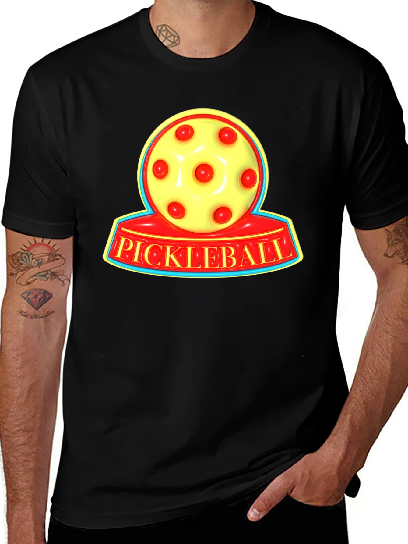 Variant 27 of Pickleball Graphic Tee - Sporty & Fun!