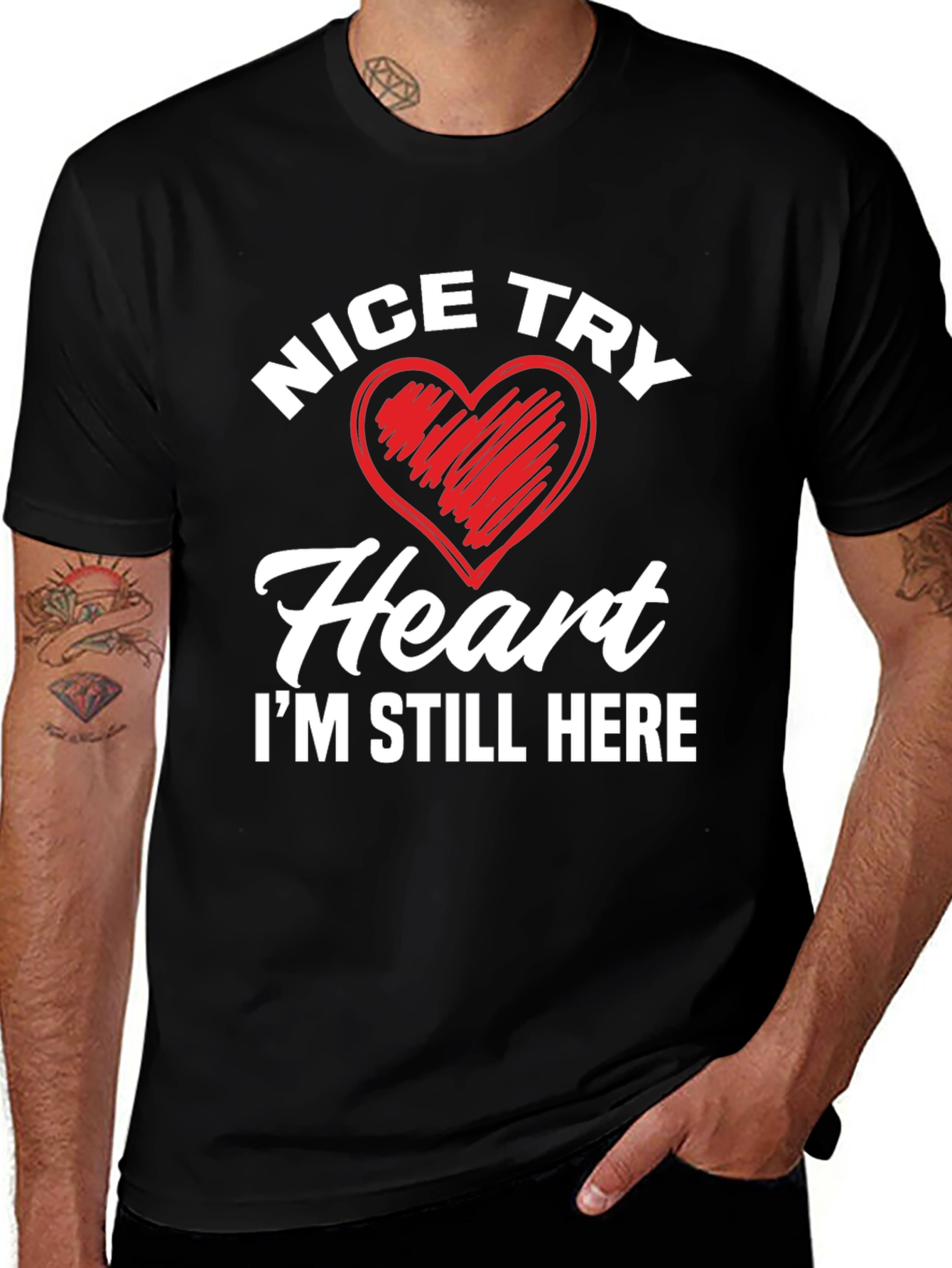 Variant 12 of Nice Try Heart Graphic T-Shirt
