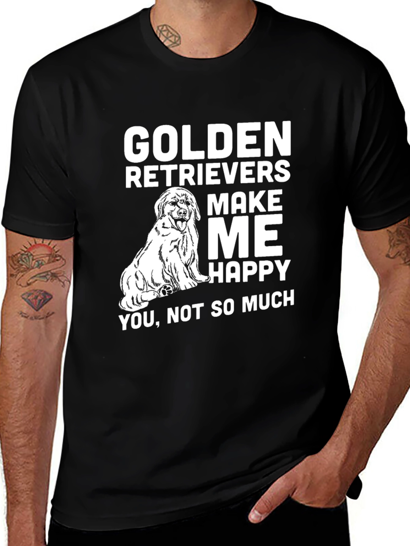 Variant 5 of Golden Retrievers Make Me Happy Graphic T-Shirt