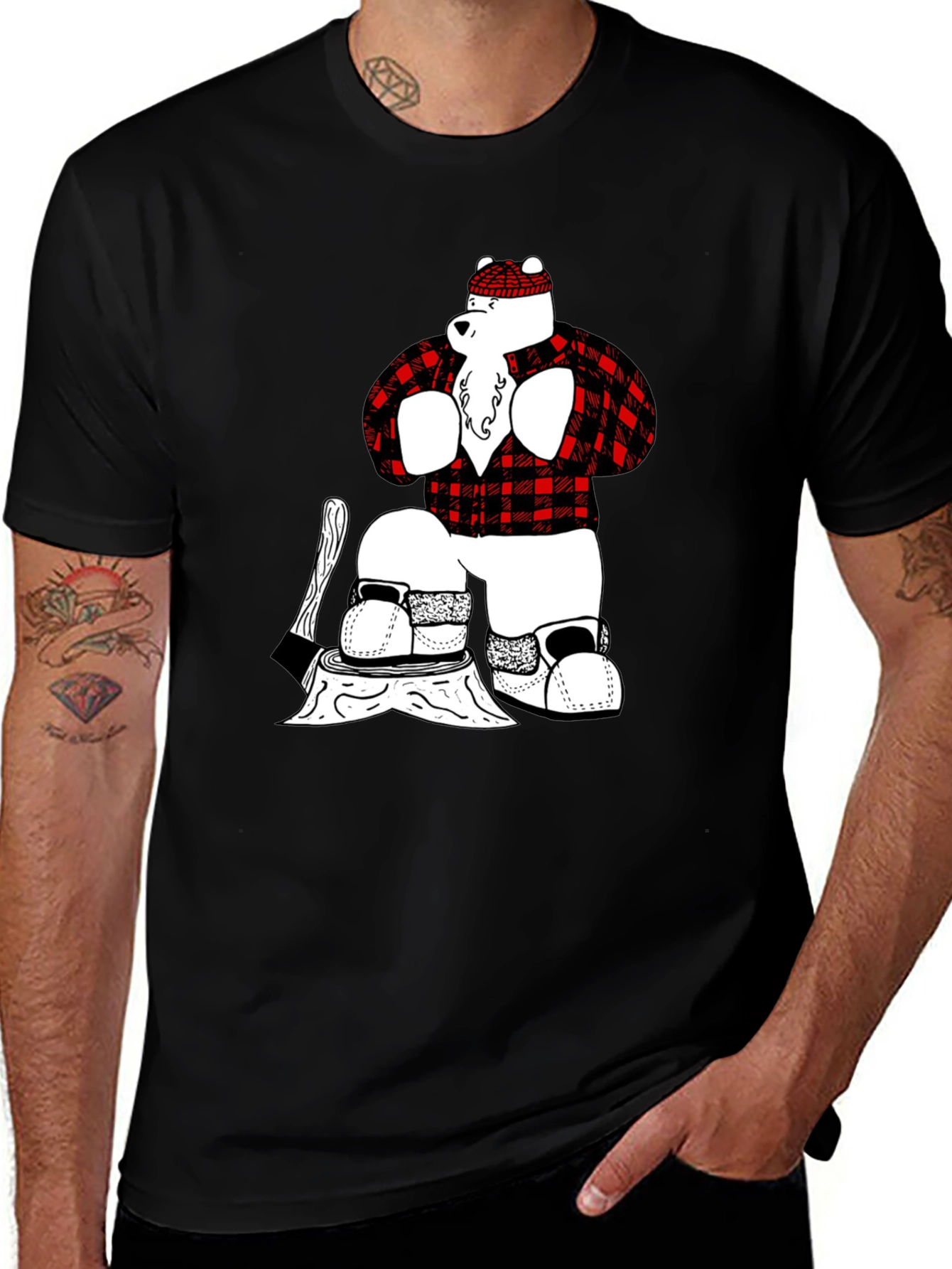 Variant 10 of Lumberjack Bear Graphic T-Shirt