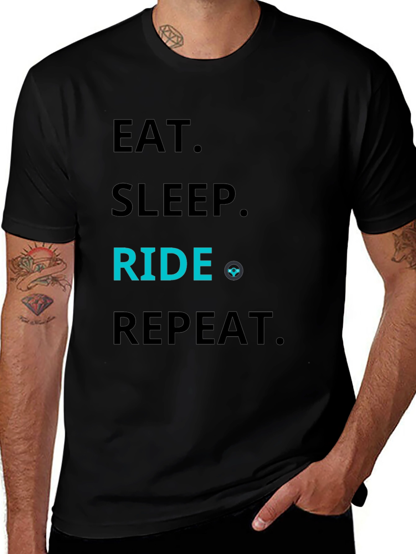 Eat Sleep Ride Repeat Graphic Tee - Men's