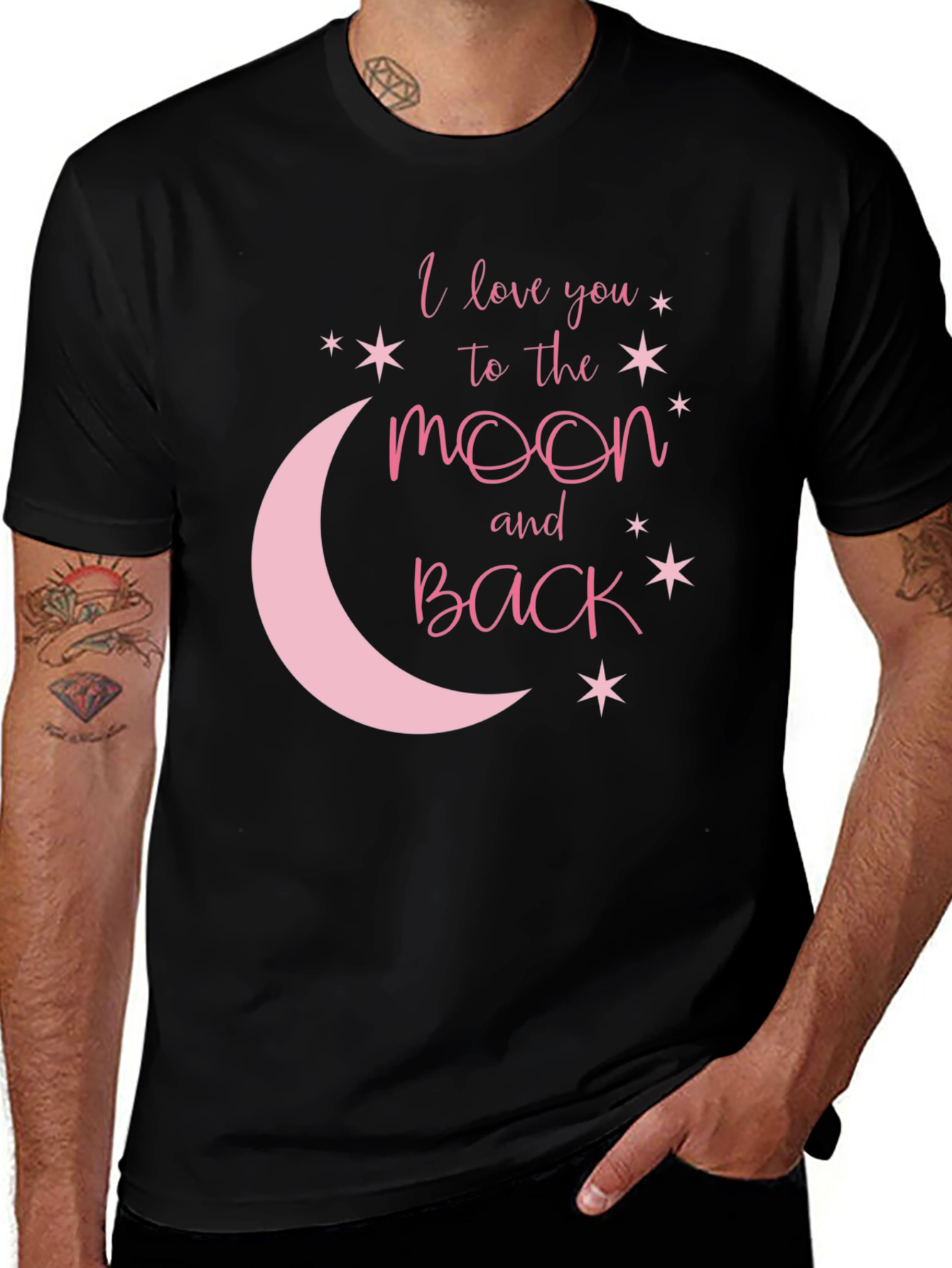 Variant 26 of Love You to the Moon & Back Graphic Tee - Black