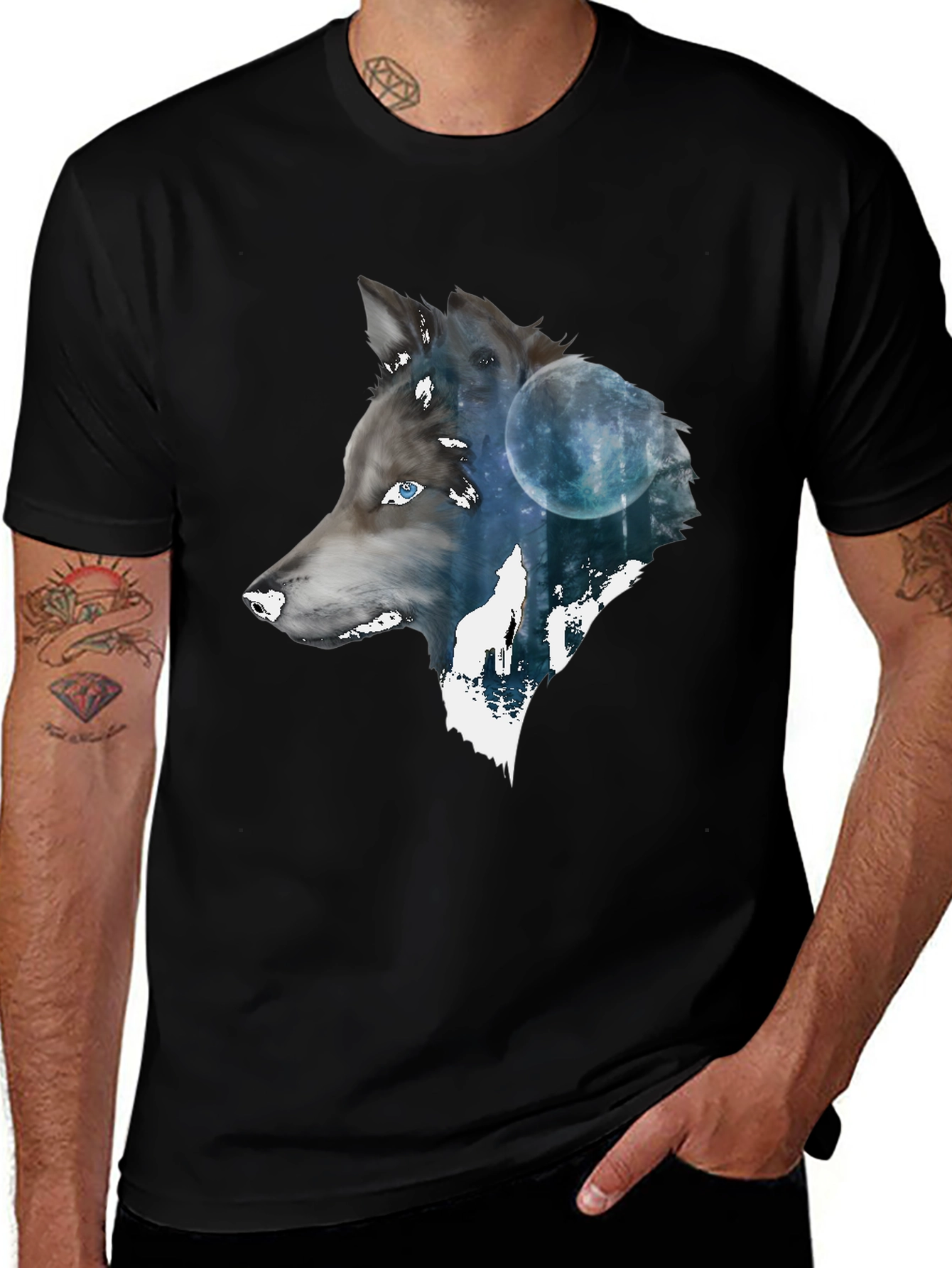 Variant 26 of Wolf Moon T-Shirt - Men's Graphic Tee