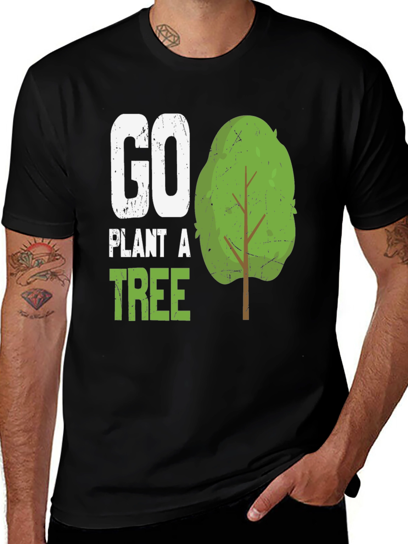 Variant 8 of Go Plant A Tree Graphic Tee - Eco-Friendly Shirt