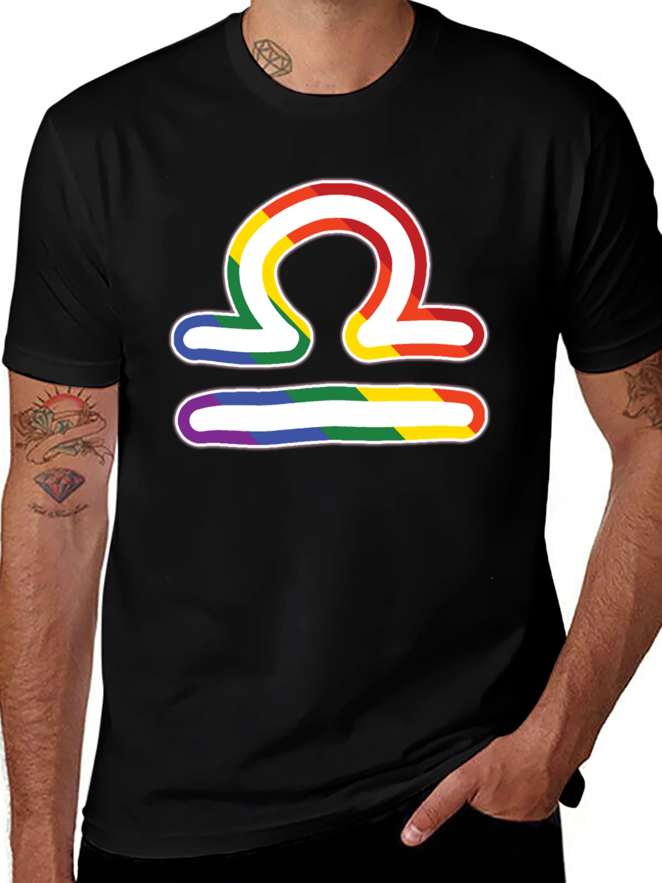 Variant 7 of Libra Pride T-Shirt - Rainbow Zodiac Tee
