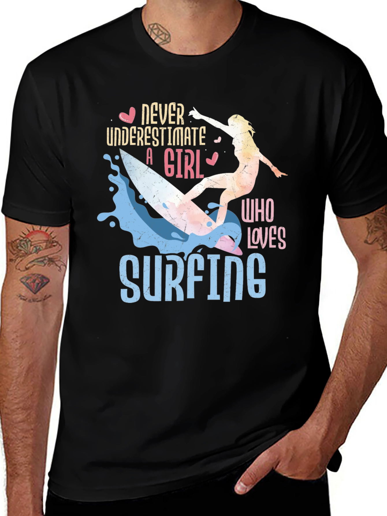 Variant 11 of Never Underestimate A Girl Who Loves Surfing T-Shirt