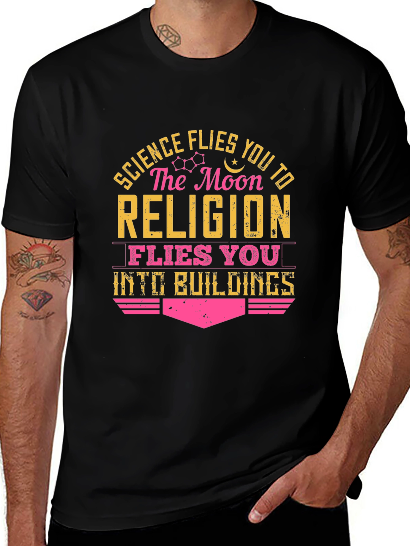 Variant 22 of Science vs Religion Graphic Tee