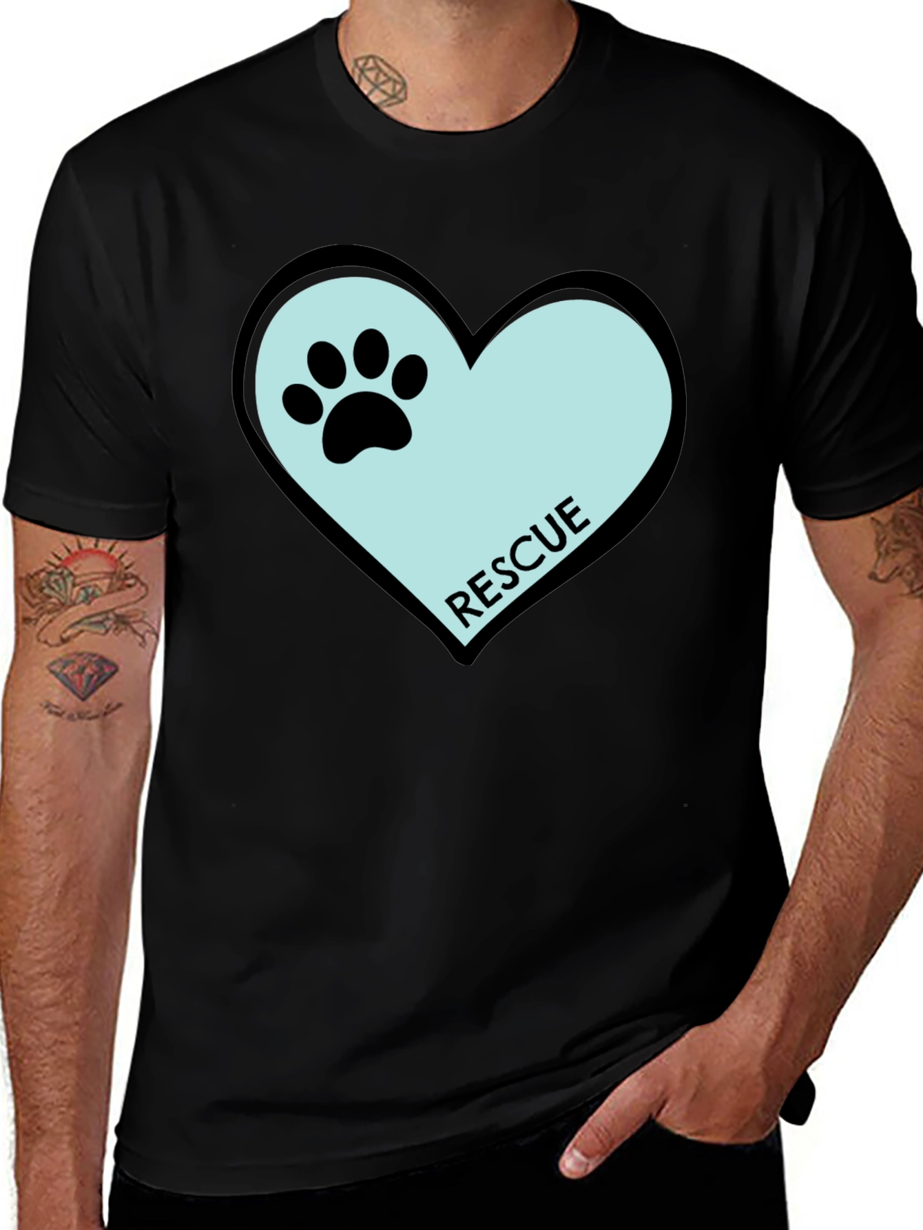 Variant 15 of Rescue Paw Print Heart T-Shirt
