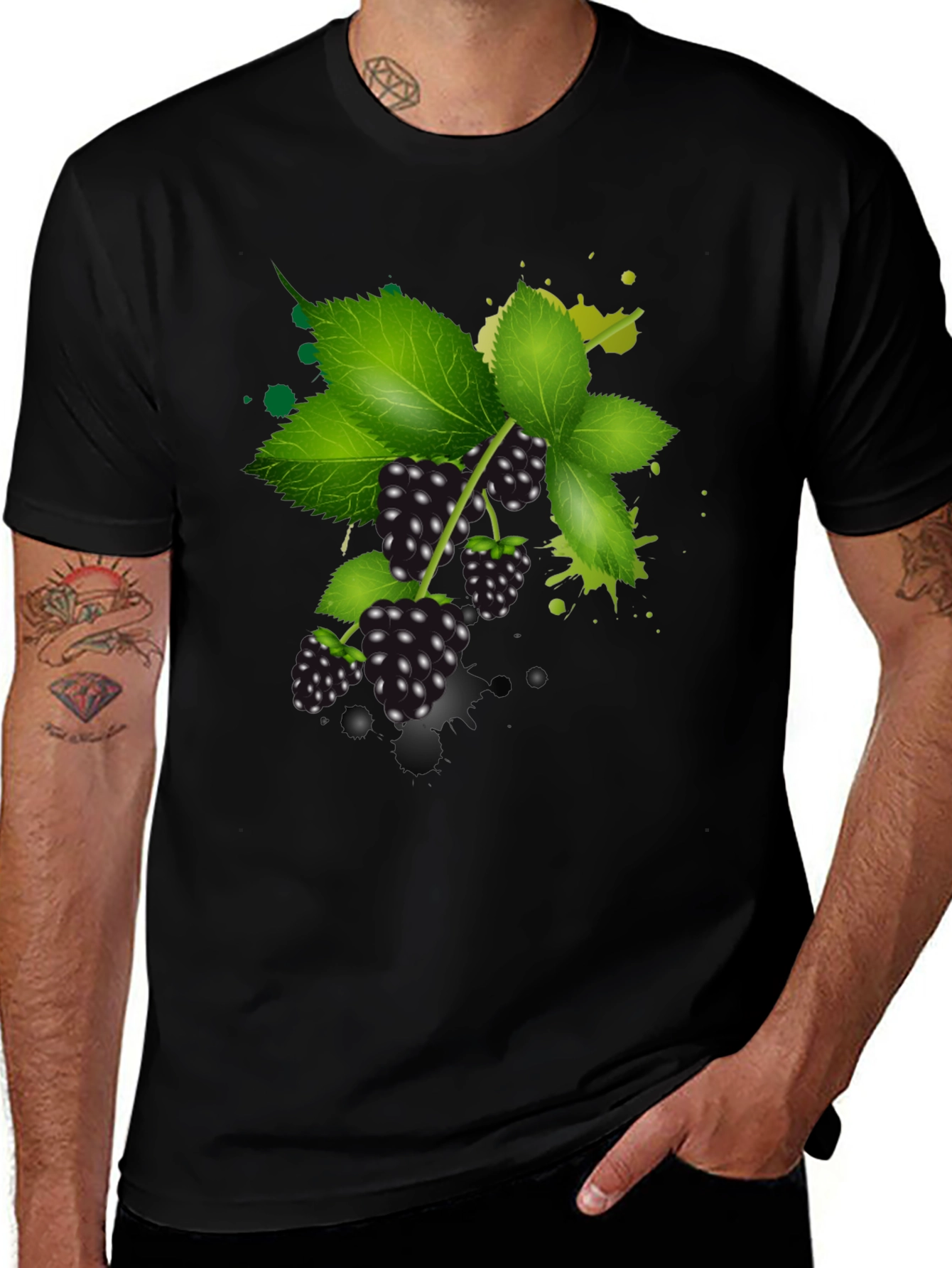 Variant 2 of Blackberry Splash Men's Graphic Tee