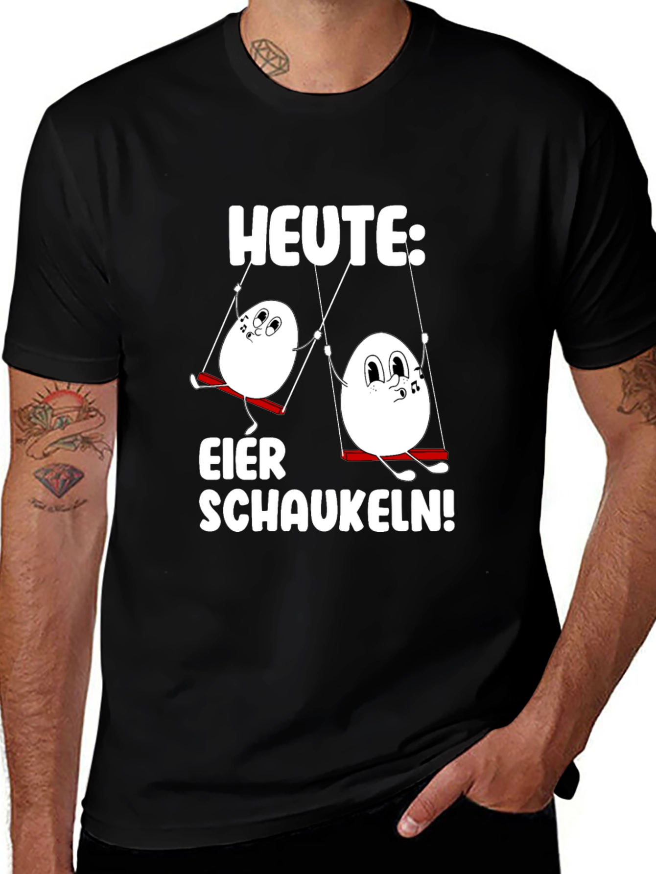 Variant 19 of Funny Egg Swinging T-Shirt - "Heute: Eier Schaukeln!"