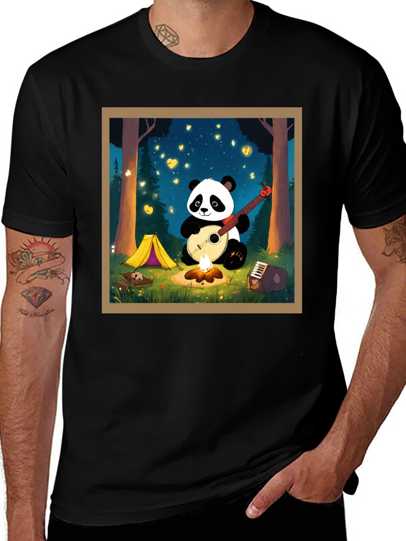 Variant 27 of Panda Guitar Camping Graphic Tee
