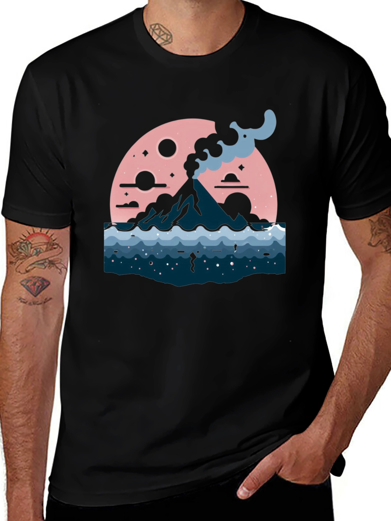 Variant 9 of Volcano Moon Graphic Tee - Stylish and Unique