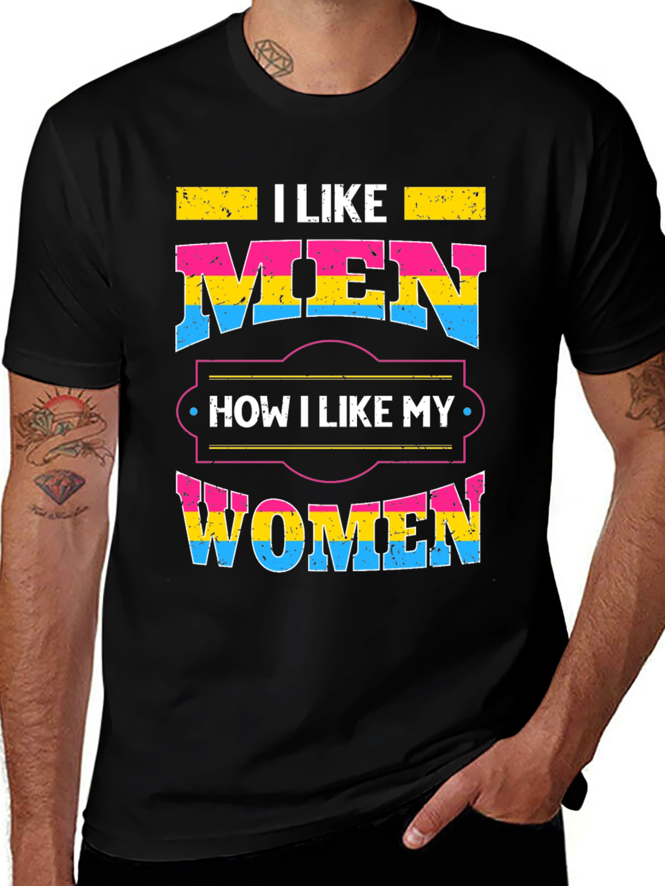 Variant 15 of Pansexual Pride T-Shirt - I Like Men, I Like Women