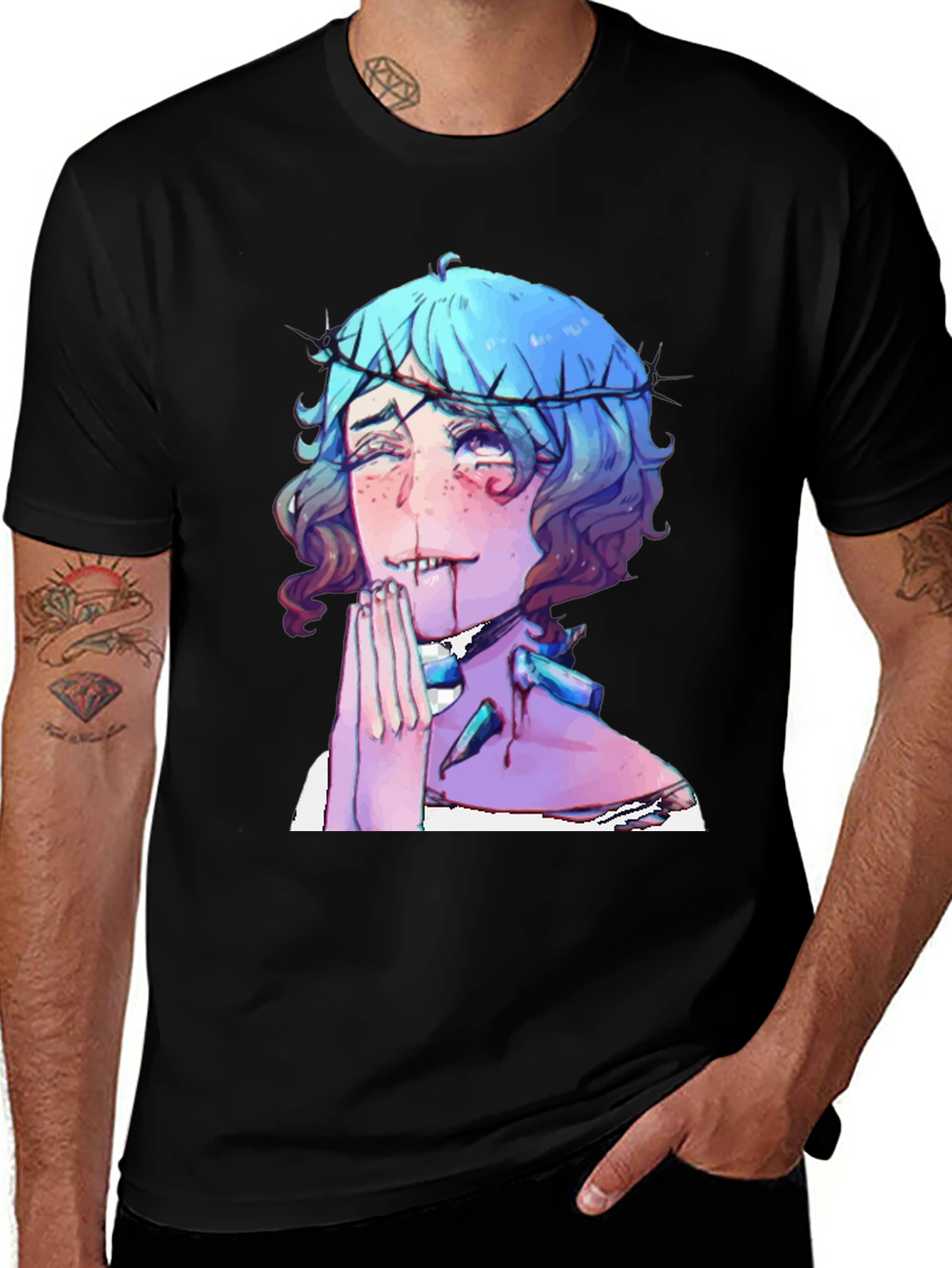 Variant 10 of Edgy Anime T-Shirt - Crown of Thorns Graphic Tee