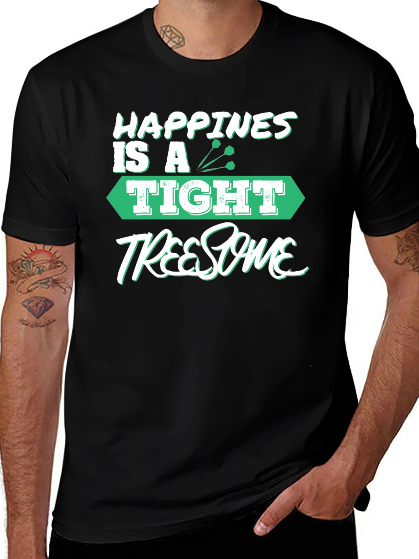 Variant 19 of Happiness is a Tight Treesome Funny Golf T-Shirt